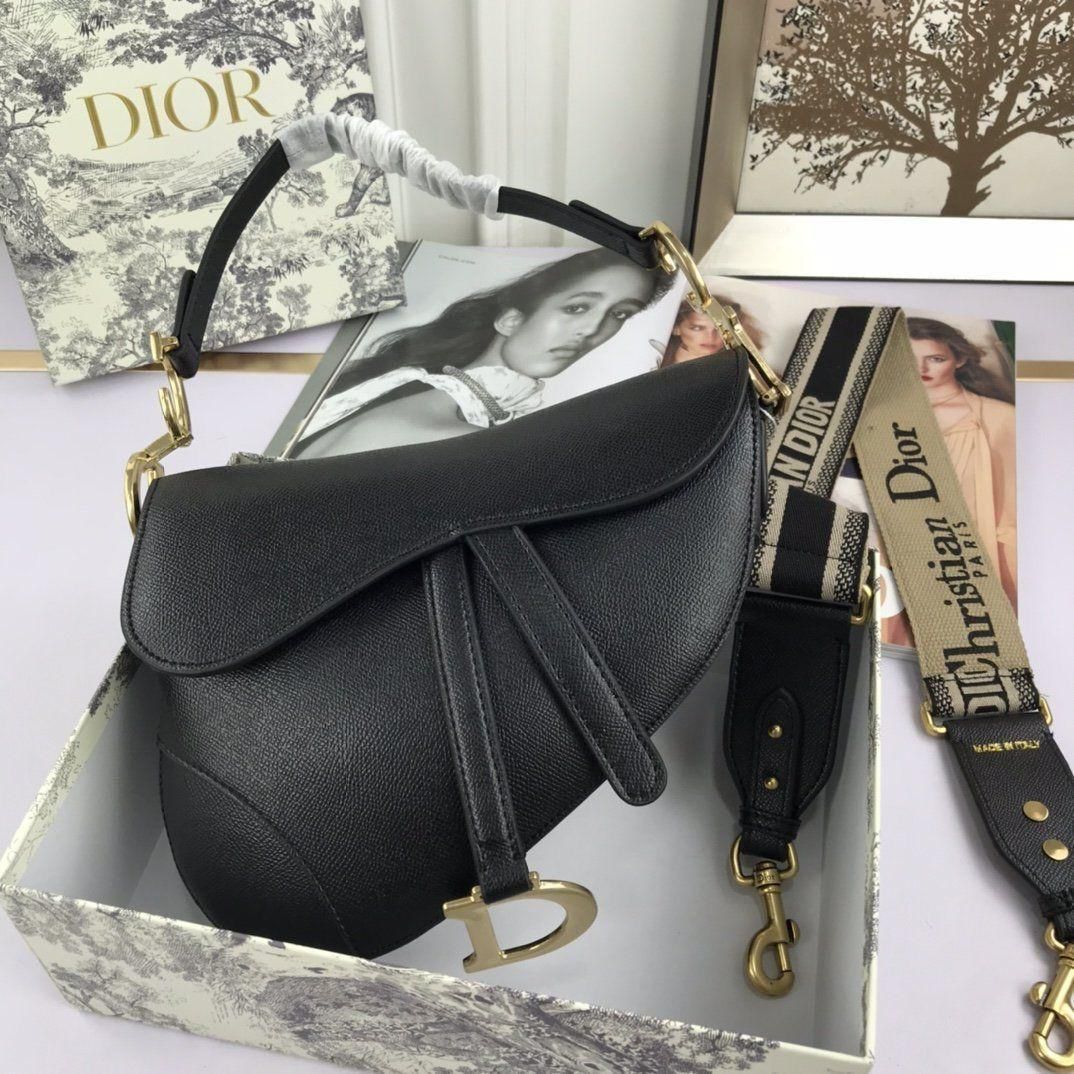 Buy First Copy Christian Dior Leather Saddle Bag Full Black