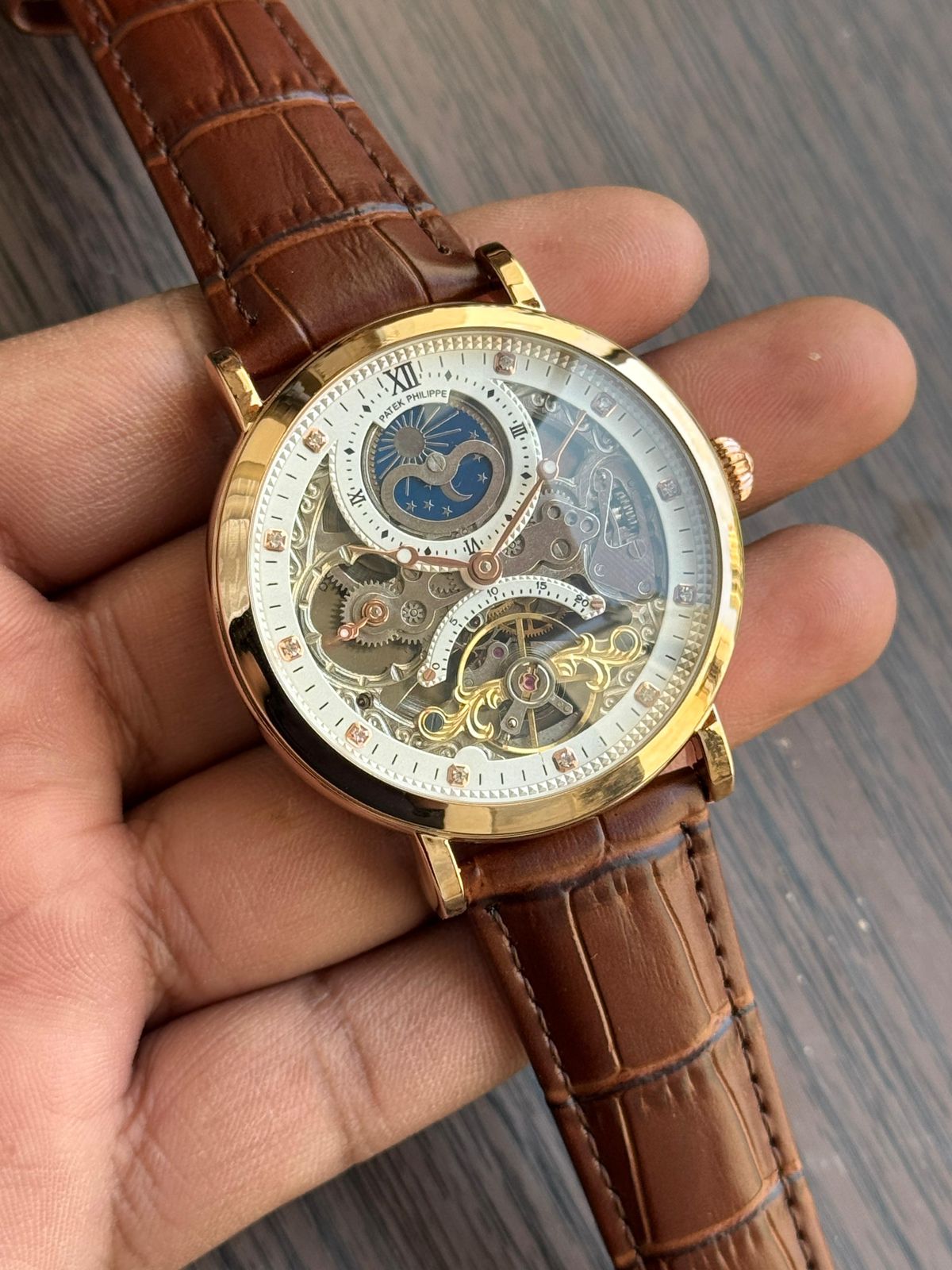 Buy First Copy Patek Philippe Men’s Tourbillon Automatic Watch 43mm - Master Quality 7A Mirror at Lowest Price Online India