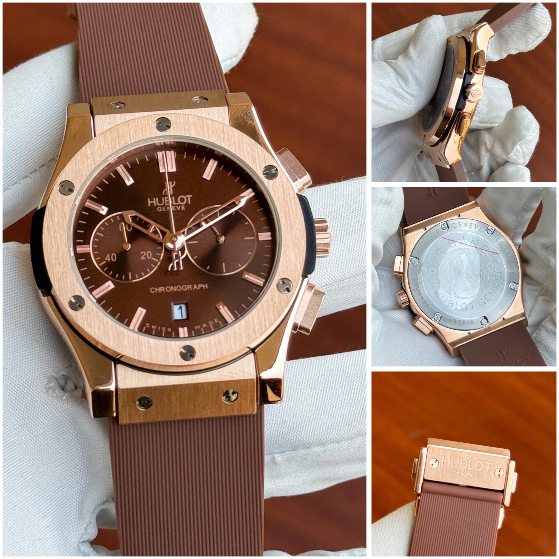 Buy First Copy Hublot Big Bang Men’s Watch With Brown Rubber Strap - Master Quality 7A Mirror at Lowest Price Online India