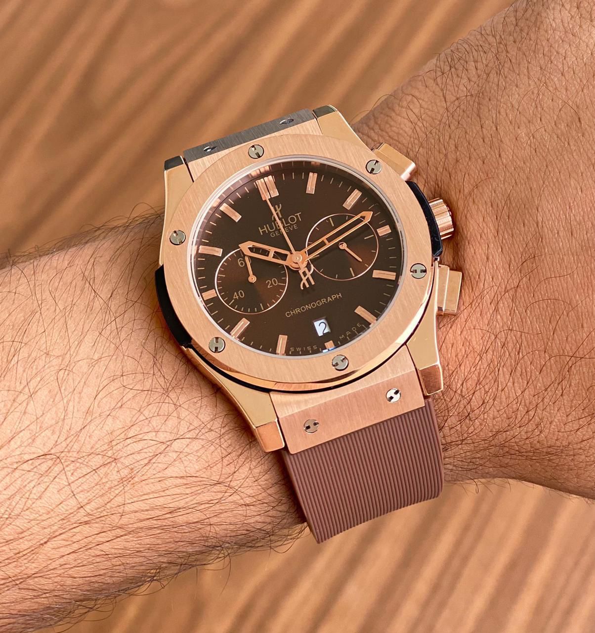 Buy First Copy Hublot Big Bang Men’s Watch With Brown Rubber Strap - Master Quality 7A Mirror at Lowest Price Online India