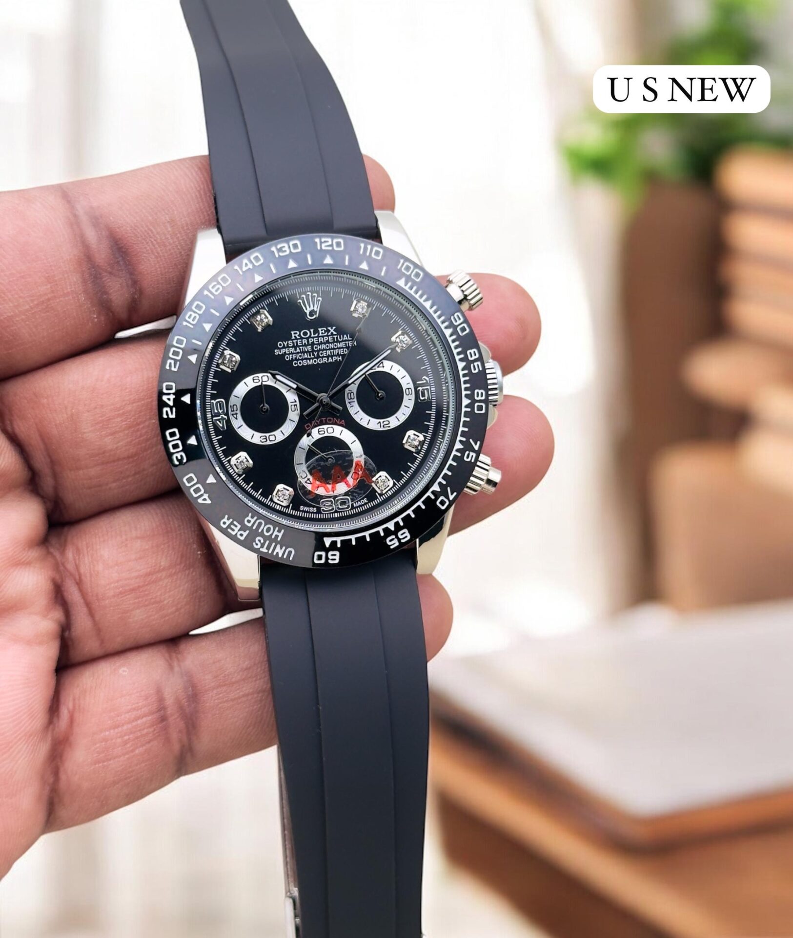 Buy First Copy Rolex Daytona Men’s Chronograph Watch With Rubber Strap 40mm - Master Quality 7A Mirror at Lowest Price Online India