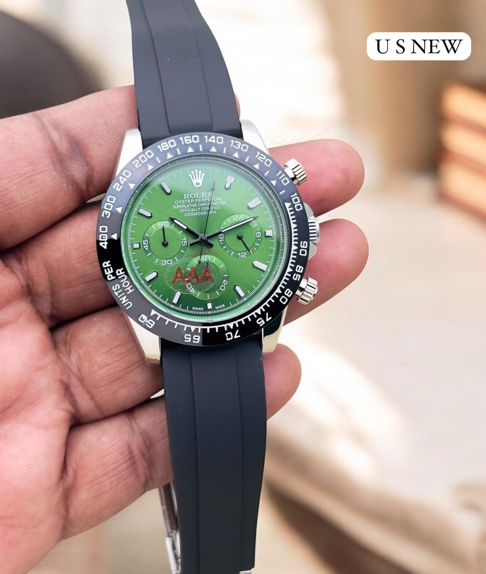 Buy First Copy Rolex Daytona Men’s Chronograph Watch With Rubber Strap 40mm - Master Quality 7A Mirror at Lowest Price Online India