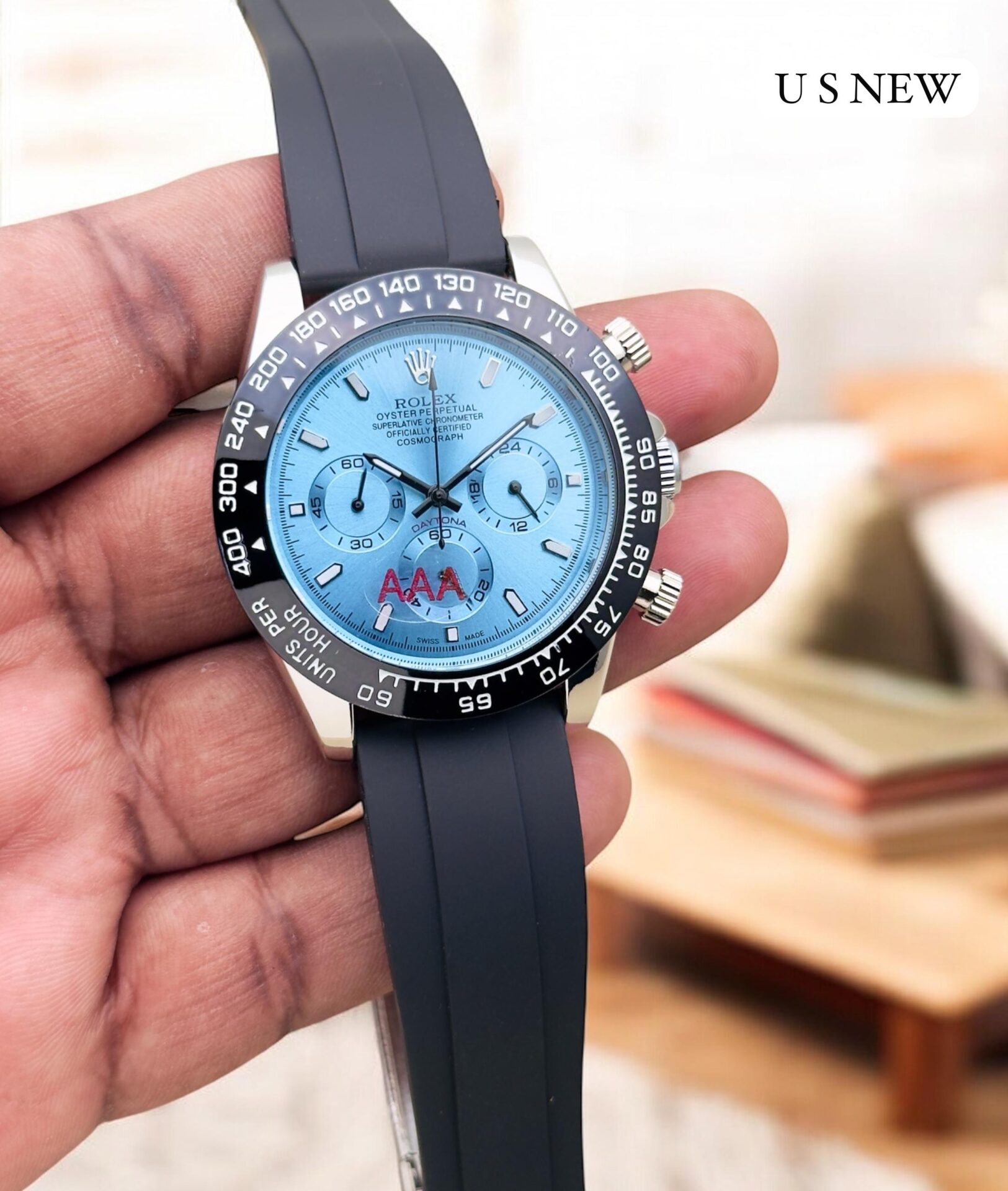 Buy First Copy Rolex Daytona Men’s Chronograph Watch With Rubber Strap 40mm - Master Quality 7A Mirror at Lowest Price Online India