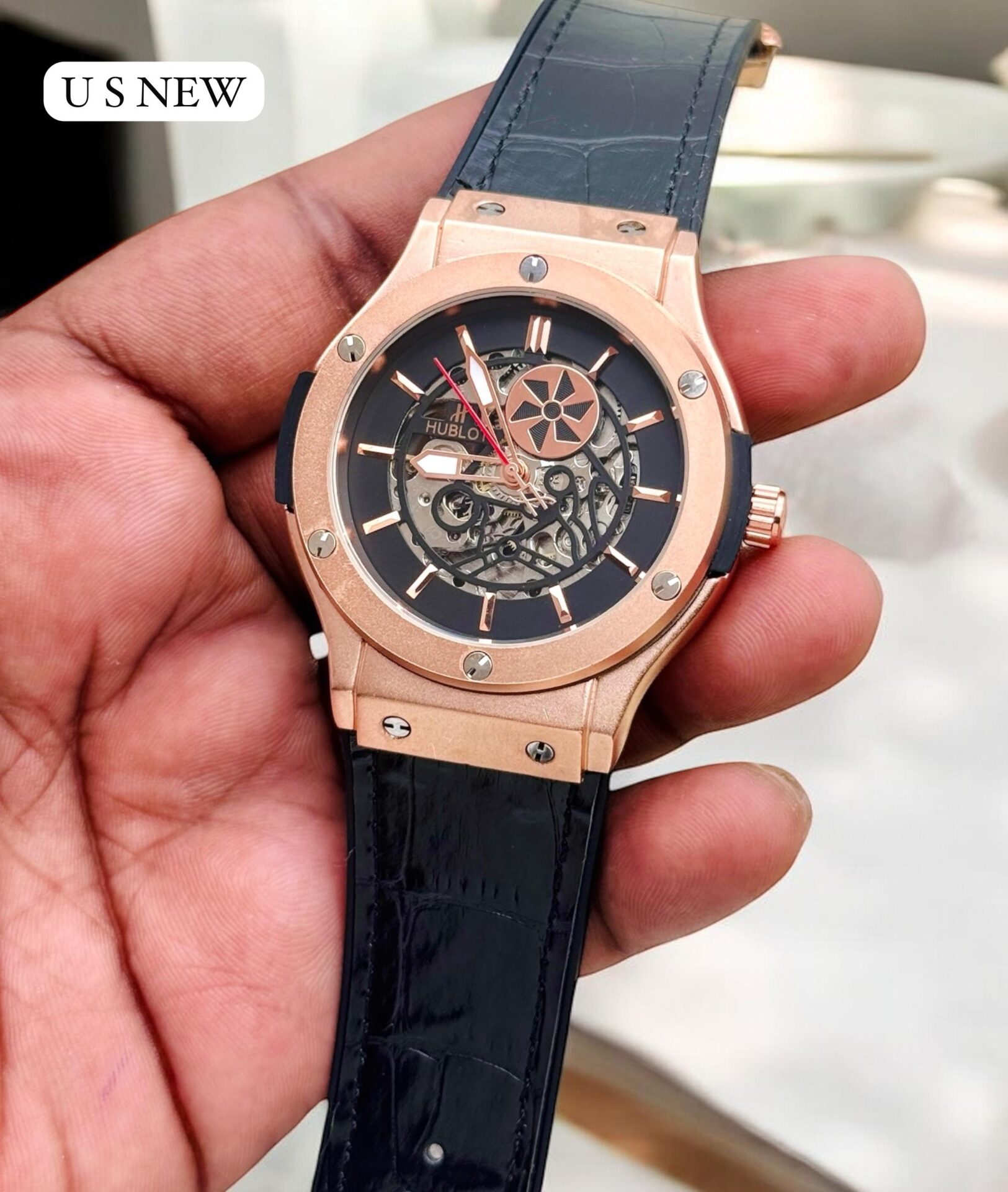 Buy First Copy Hublot Men’s Automatic Watch Open Back Case - Master Quality 7A Mirror at Lowest Price Online India