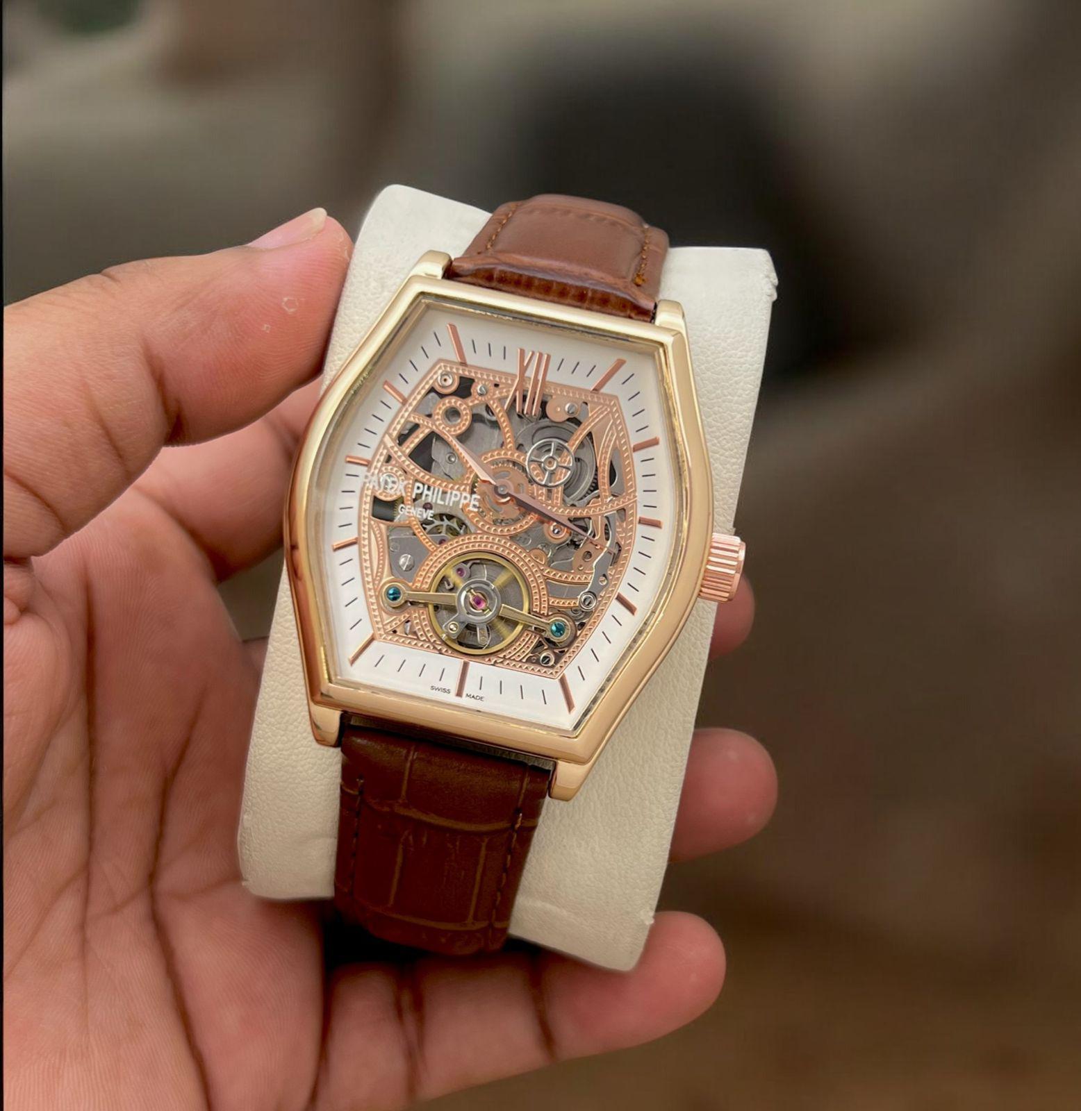 Buy First Copy Patek Philippe Men’s Automatic Leather Strap Watch 42mm - Master Quality 7A Mirror at Lowest Price Online India