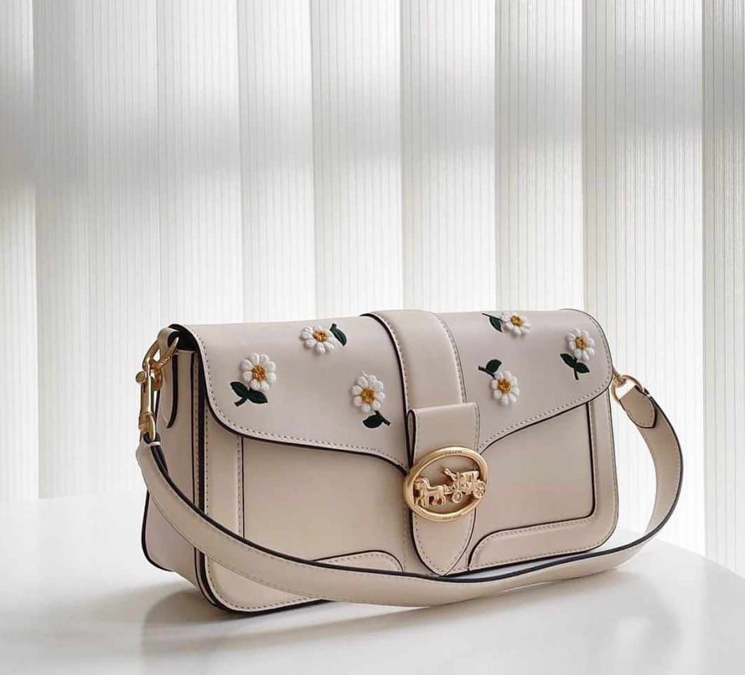 Buy First Copy Coach Georgie Shoulder Signature Bag With Flower Print - Master Quality 7A Mirror at Lowest Price Online India