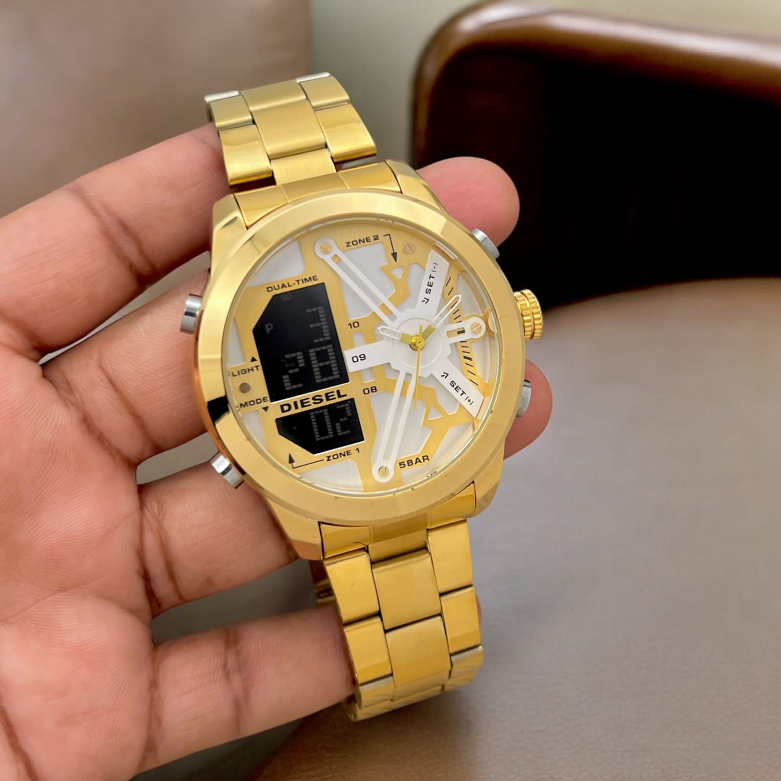 Buy First Copy Diesel Men’s Dual-Time Watch - Master Quality 7A Mirror at Lowest Price Online India