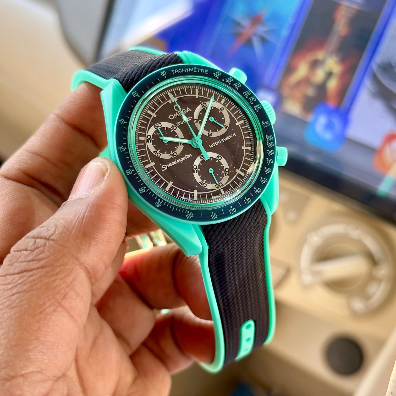 Buy First Copy Omega x Swatch Moon Swatch Chronograph Watch - Master Quality 7A Mirror at Lowest Price Online India