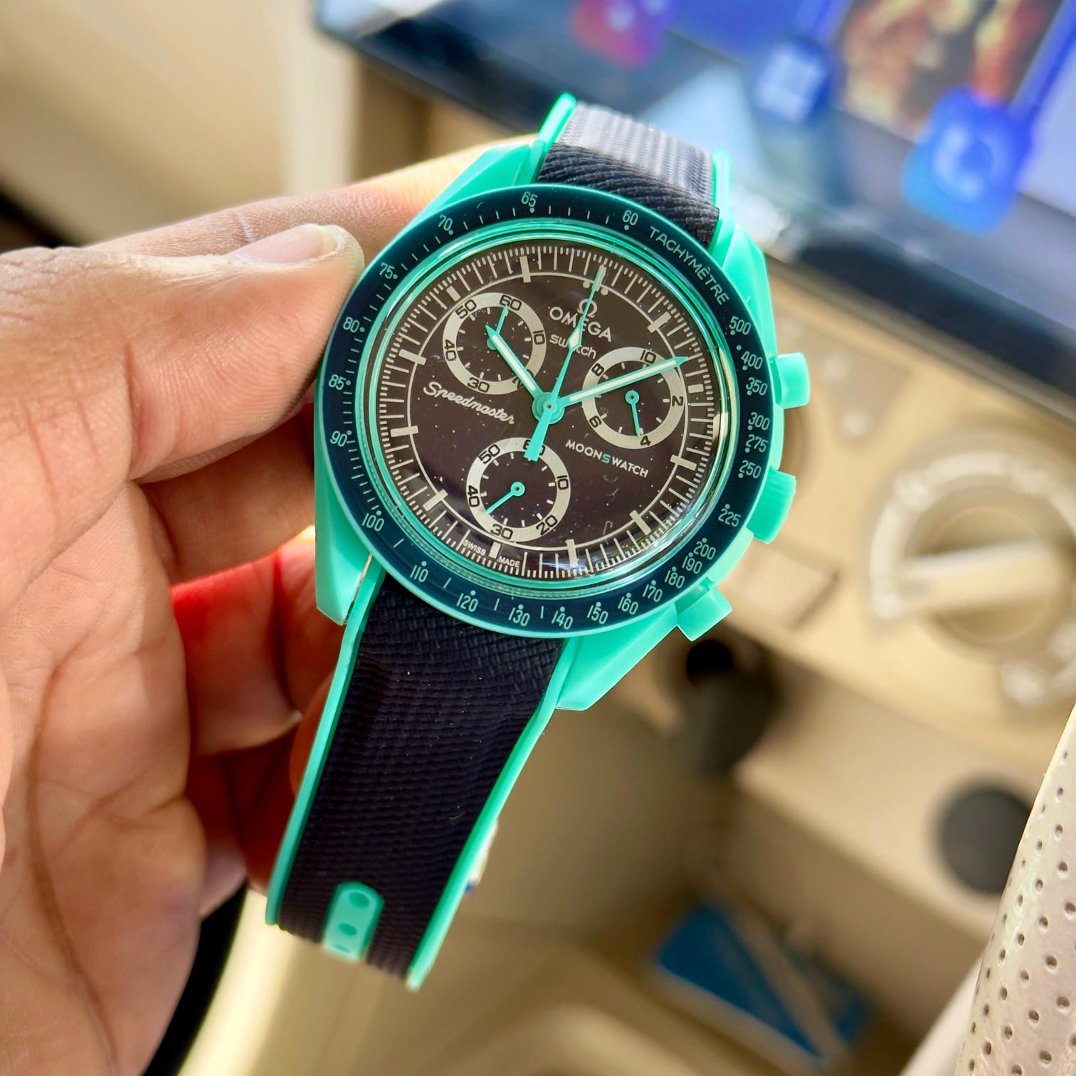 Buy First Copy Omega x Swatch Moon Swatch Chronograph Watch - Master Quality 7A Mirror at Lowest Price Online India