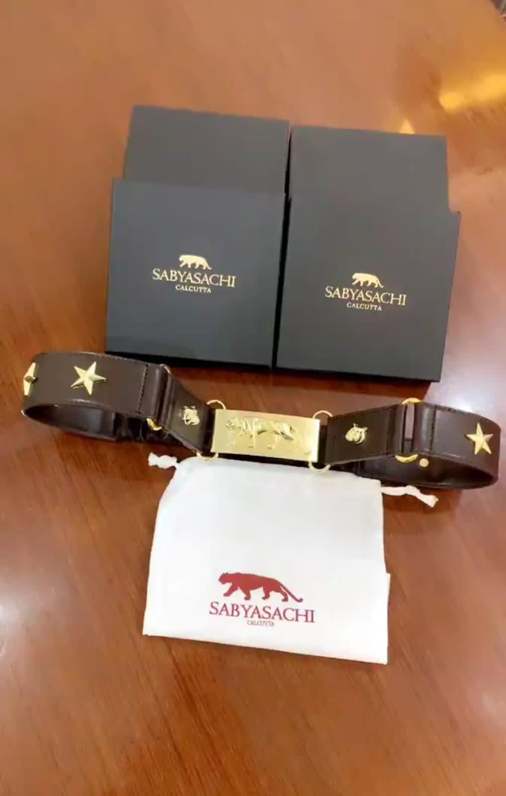 Buy First Copy Sabyasachi Leather Belt with Intricate Gold-Tone Buckle For Women - Master Quality 7A Mirror at Lowest Price Online India