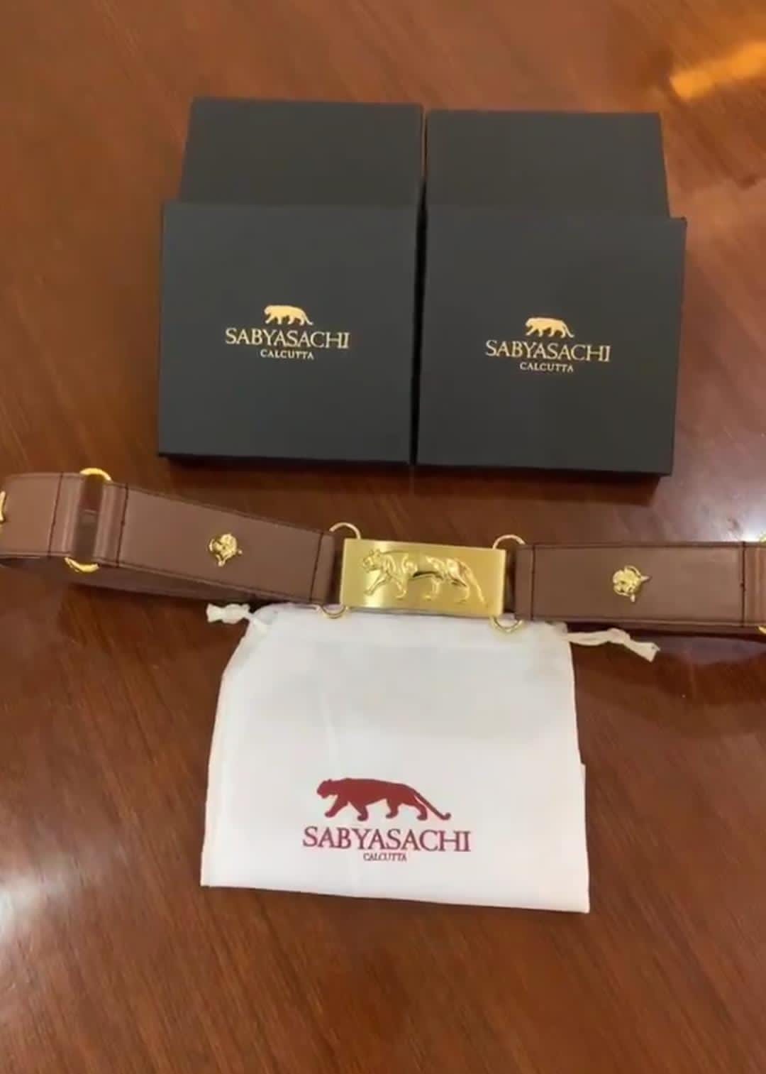 Buy First Copy Sabyasachi Leather Belt with Intricate Gold-Tone Buckle For Women - Master Quality 7A Mirror at Lowest Price Online India