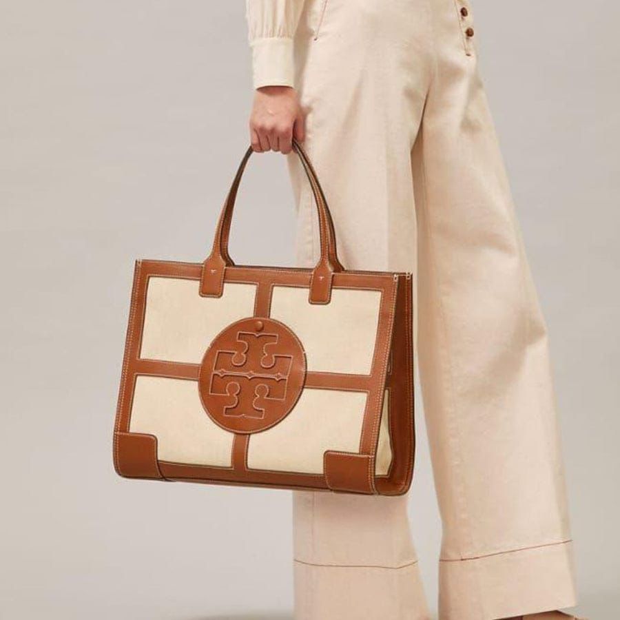 Buy First Copy Tory Burch Ella Canvas Quadrant Women Tote Bag - Master Quality 7A Mirror at Lowest Price Online India
