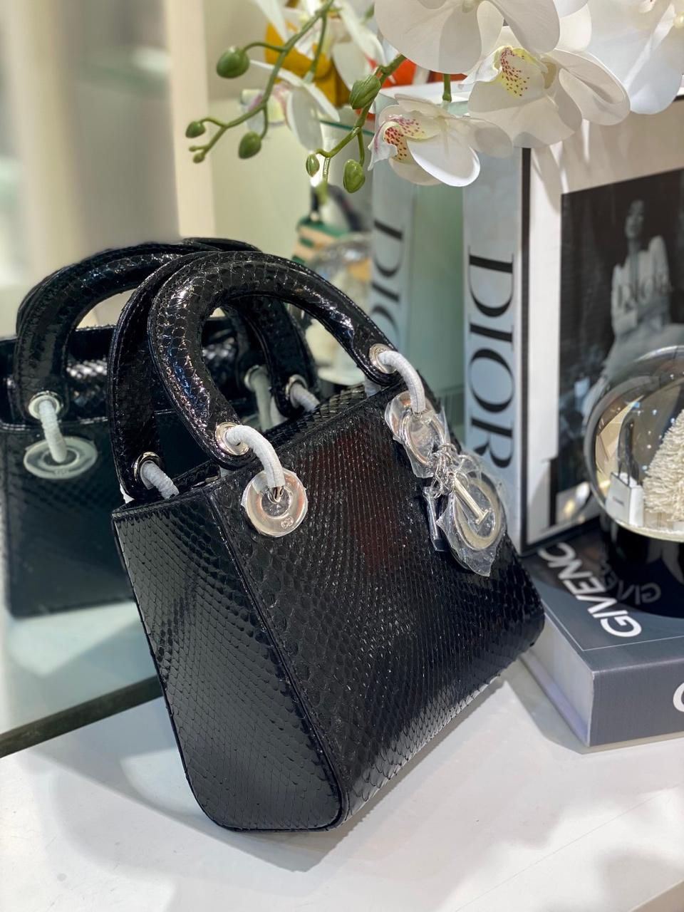 Buy First Copy Dior Lady Dior Croc-Embossed Patent Leather Handbag - Master Quality 7A Mirror at Lowest Price Online India