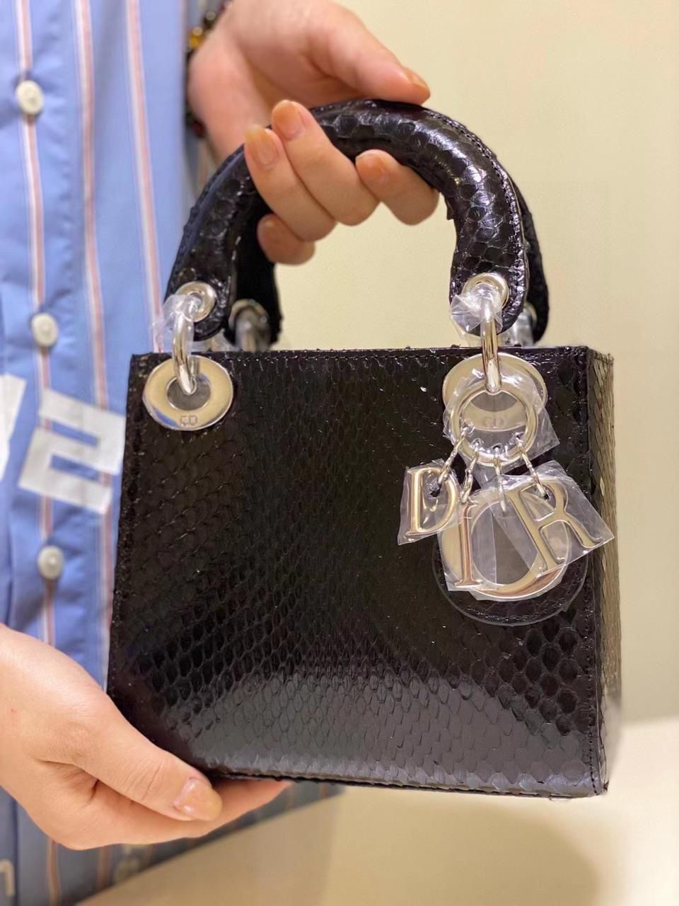 Buy First Copy Dior Lady Dior Croc-Embossed Patent Leather Handbag - Master Quality 7A Mirror at Lowest Price Online India