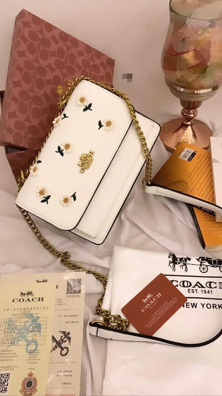 Buy First Copy Coach Klare Women Crossbody Bag with Daisy Embroidery Flower Print - Master Quality 7A Mirror at Lowest Price Online India