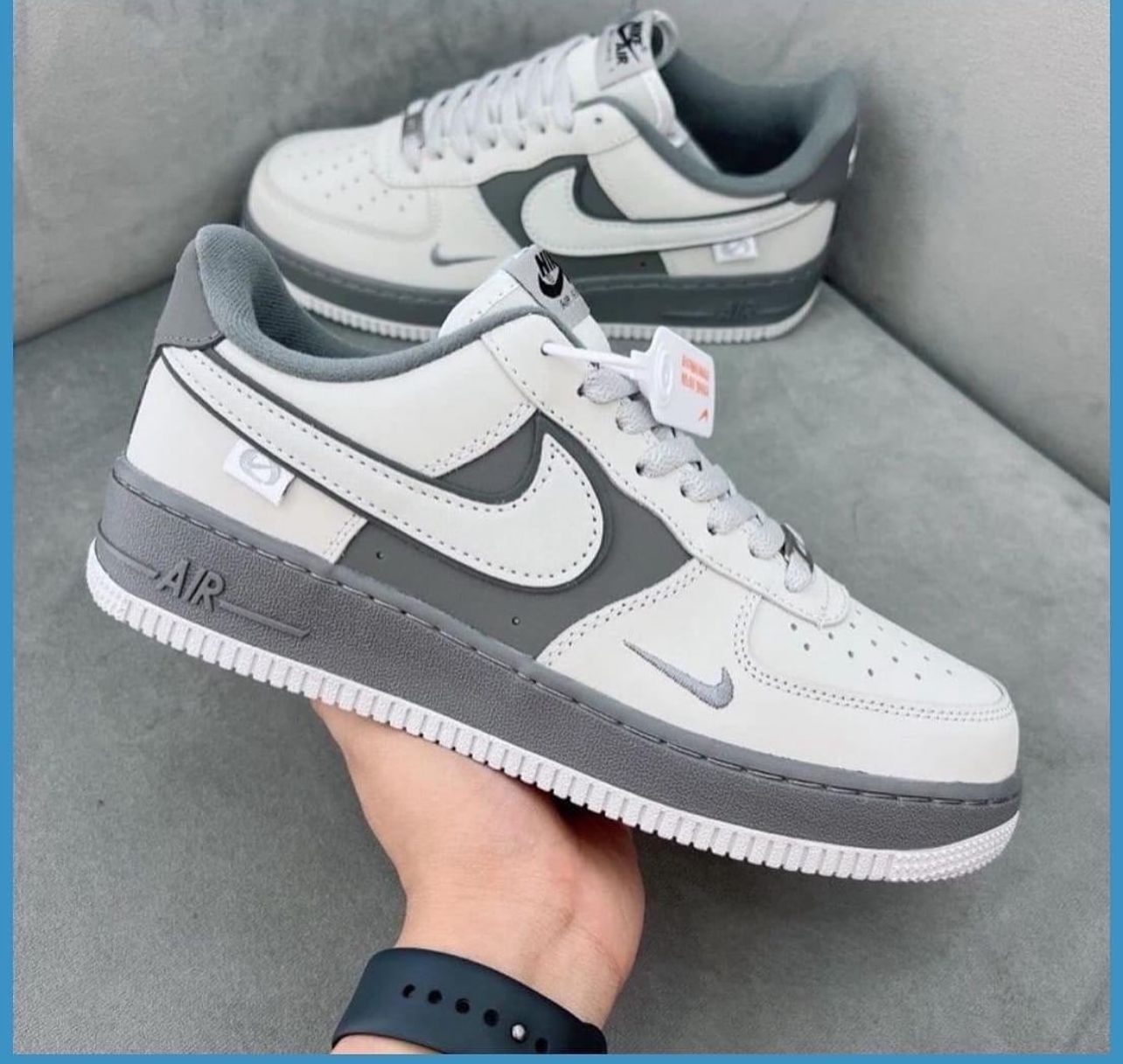 Buy First Copy Nike Air Force 1 Men’s Shoes (White/Grey) - Master Quality 7A Mirror at Lowest Price Online India