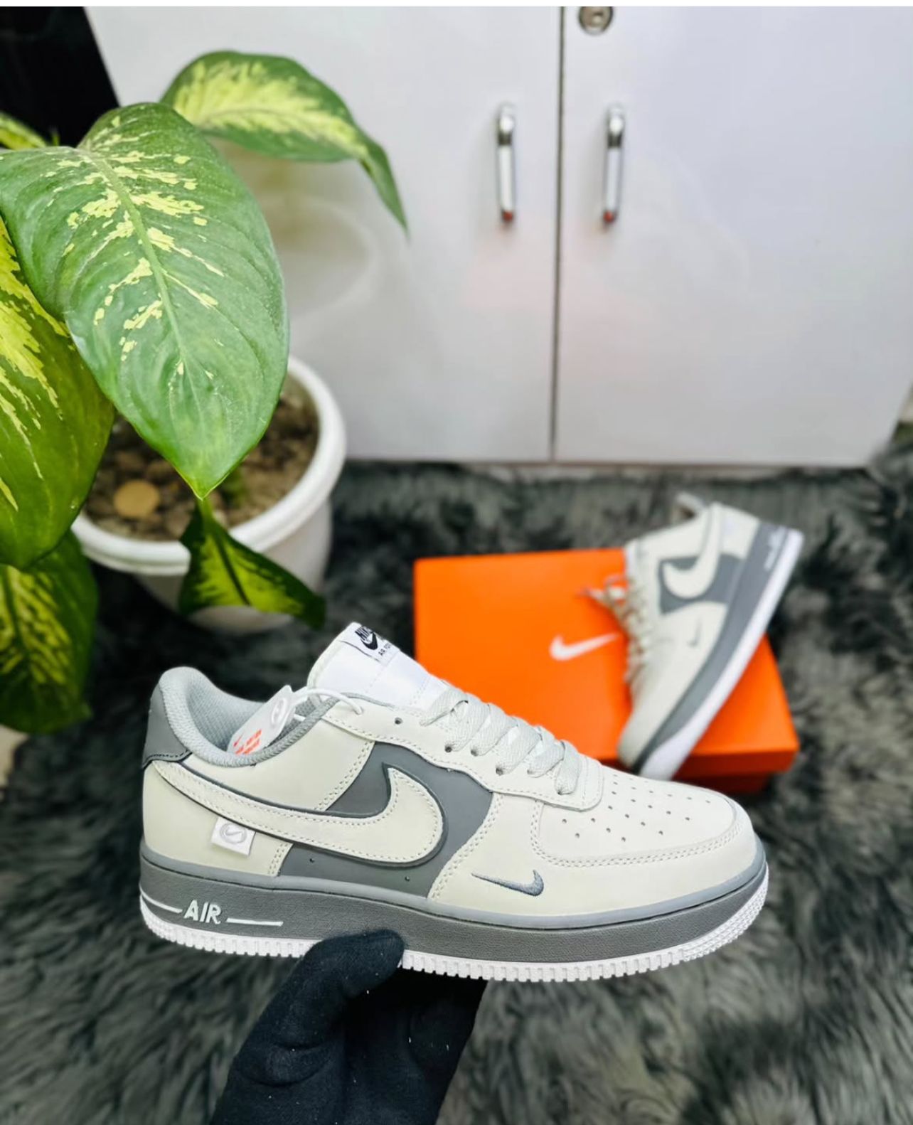 Buy First Copy Nike Air Force 1 Men’s Shoes (White/Grey) - Master Quality 7A Mirror at Lowest Price Online India