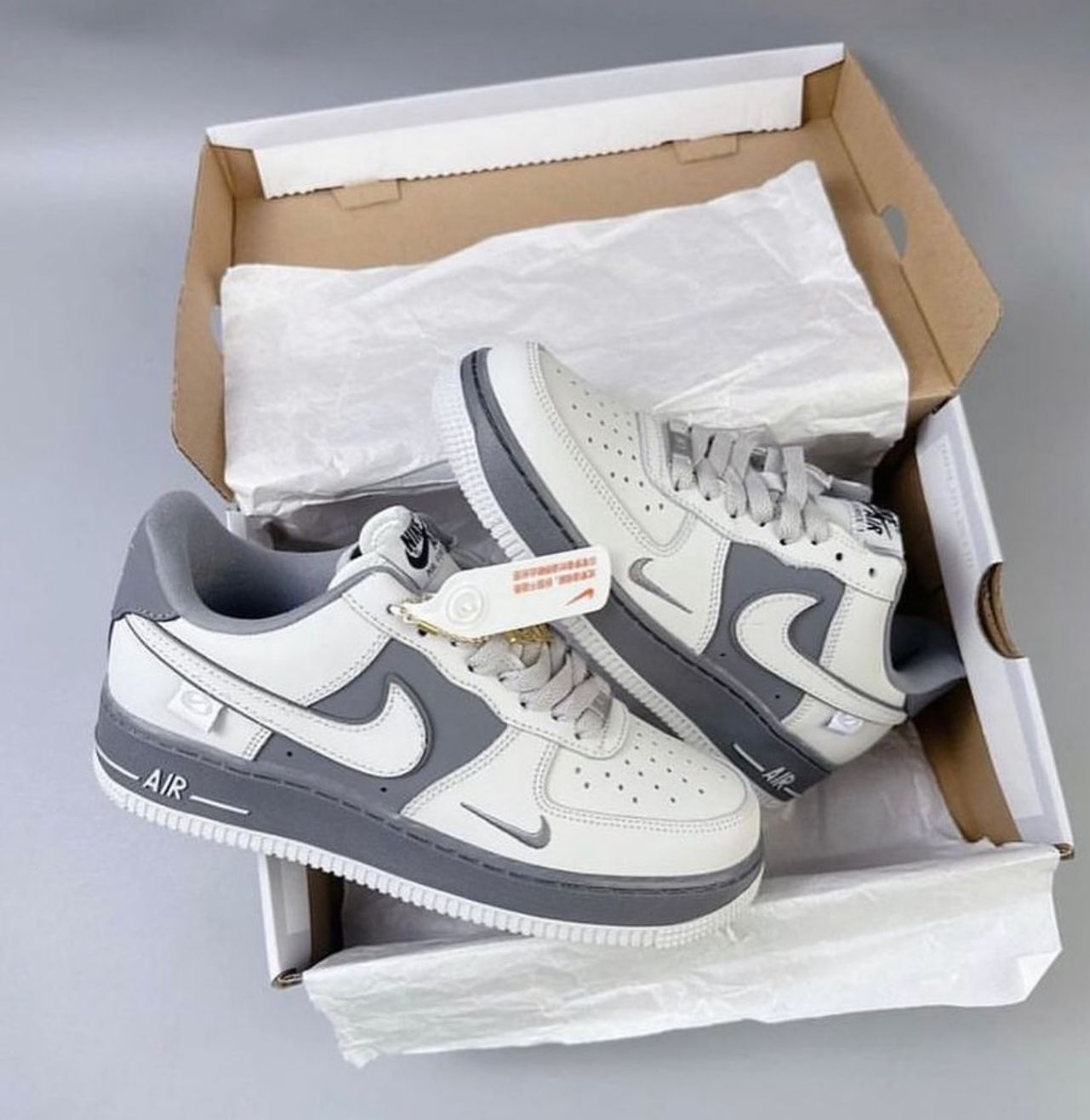 Buy First Copy Nike Air Force 1 Men’s Shoes (White/Grey) - Master Quality 7A Mirror at Lowest Price Online India
