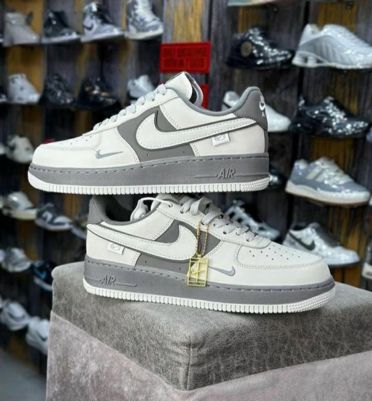 Buy First Copy Nike Air Force 1 Men’s Shoes (White/Grey) - Master Quality 7A Mirror at Lowest Price Online India