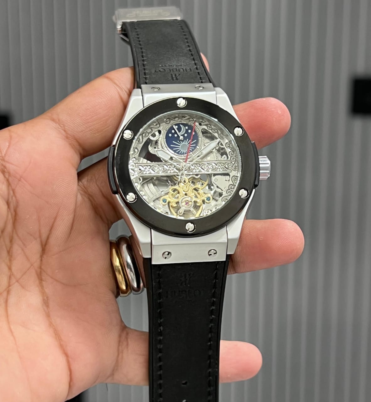 Buy First Copy Hublot Classic Fusion Skeleton Dial Automatic Men’s Watch - Master Quality 7A Mirror at Lowest Price Online India