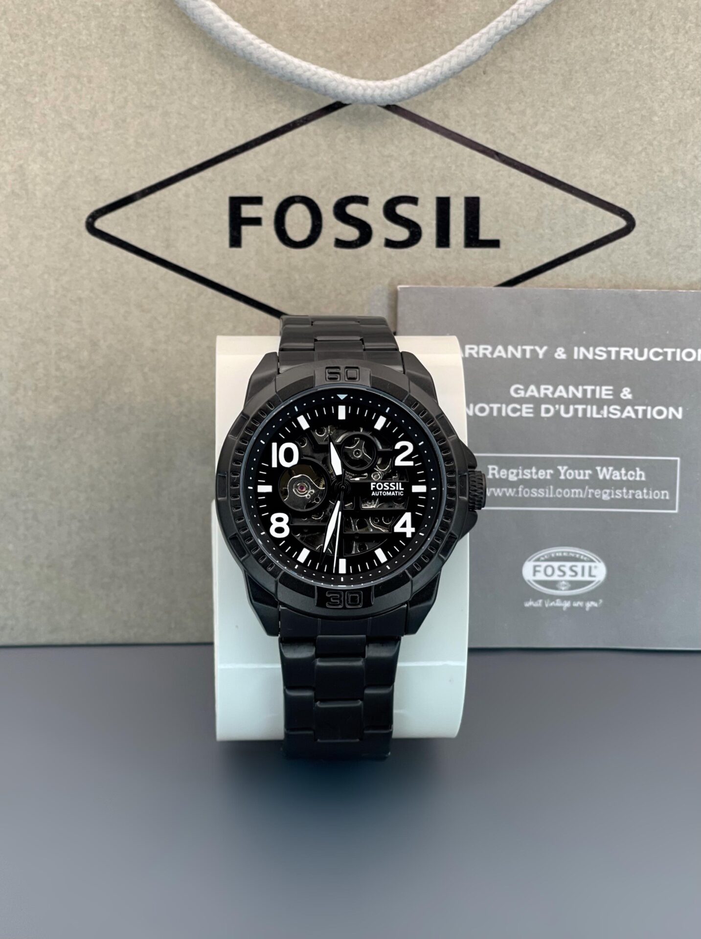 Buy First Copy Fossil Bronson Automatic Black Stainless Steel Men’s Watch - Master Quality 7A Mirror at Lowest Price Online India