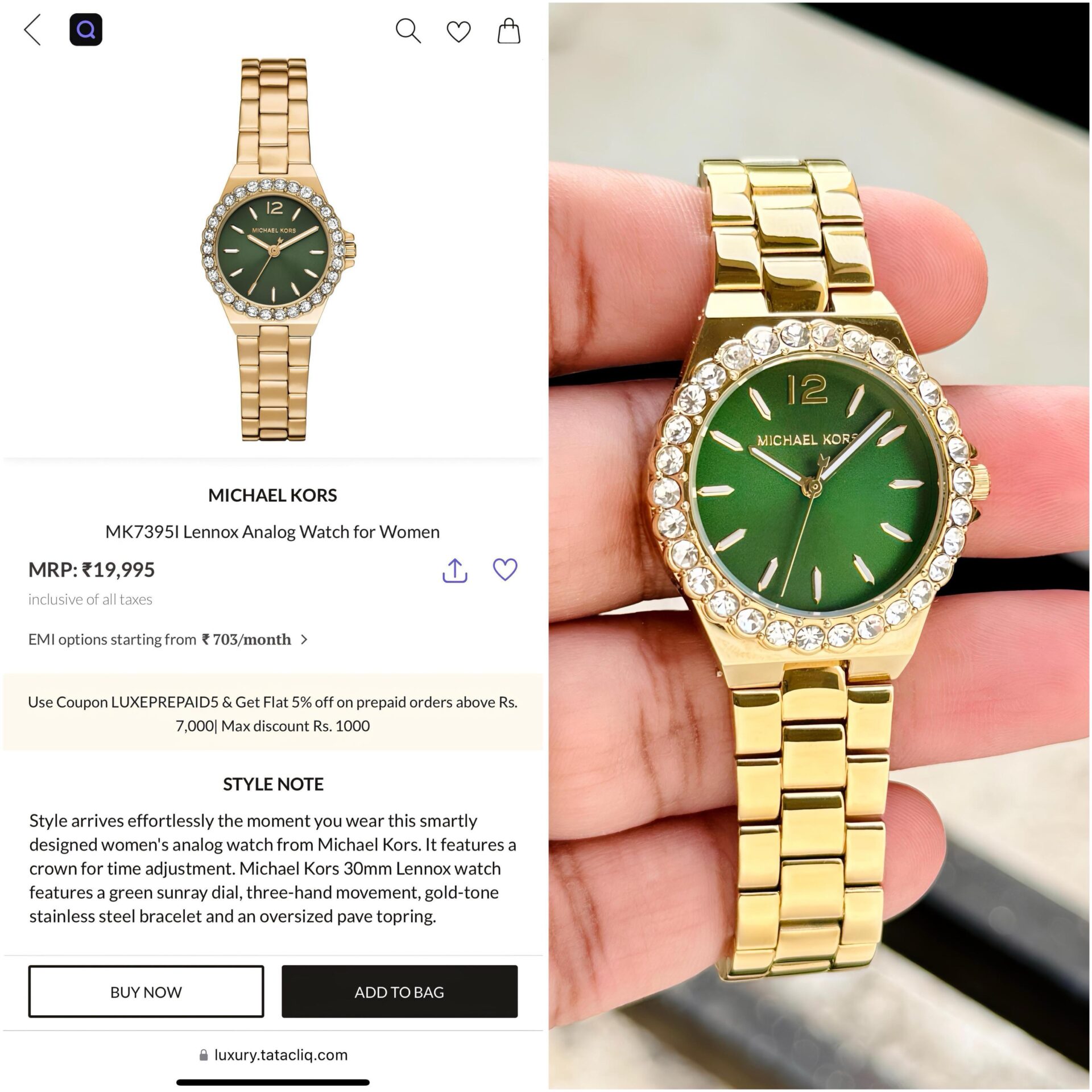 Buy First Copy Michael Kors Lennox Women’s Watch 30m - Master Quality 7A Mirror at Lowest Price Online India