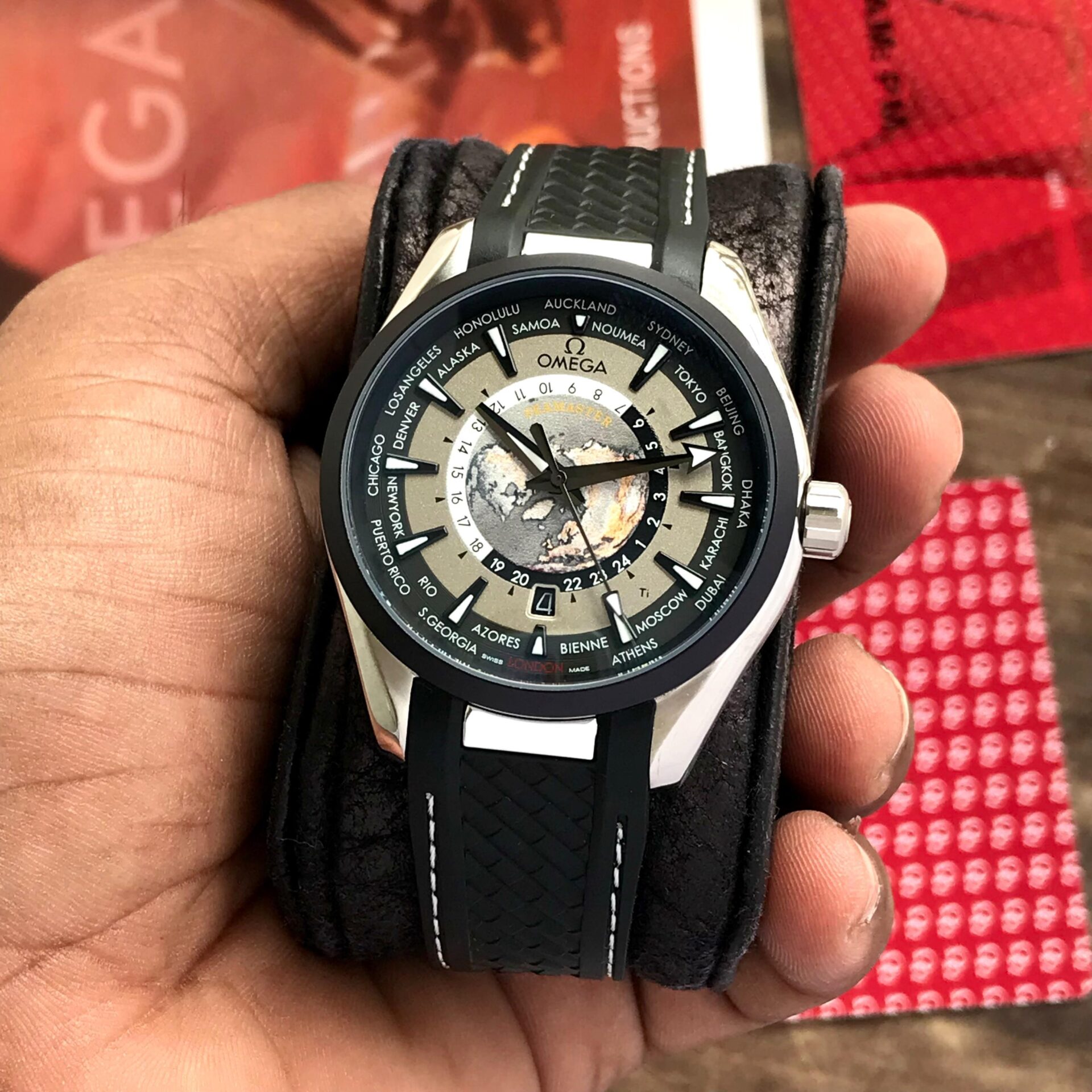Buy First Copy Omega Seamaster Aqua Terra Worldtimer Men’s Automatic Watch - Master Quality 7A Mirror at Lowest Price Online India