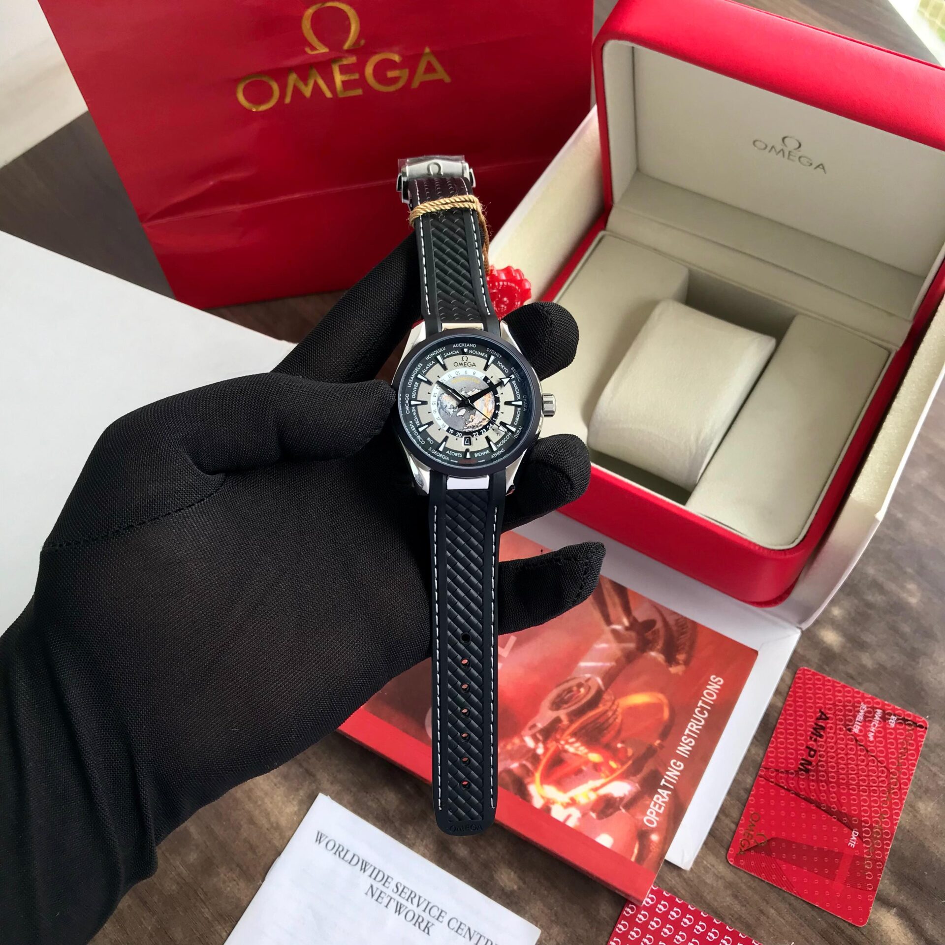 Buy First Copy Omega Seamaster Aqua Terra Worldtimer Men’s Automatic Watch - Master Quality 7A Mirror at Lowest Price Online India