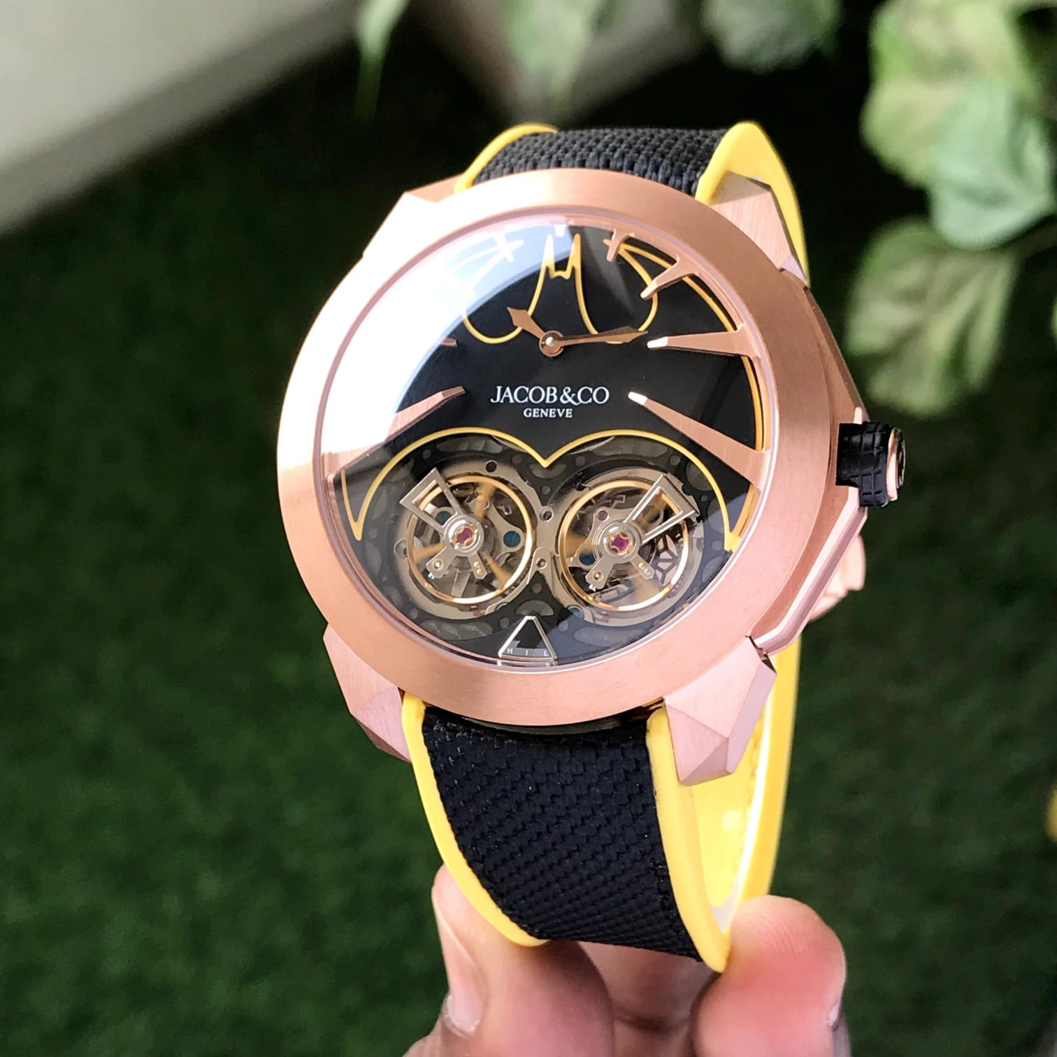 Buy First Copy Jacob & Co. Casino Batman Rose Gold Black Men’s Watch - Master Quality 7A Mirror at Lowest Price Online India