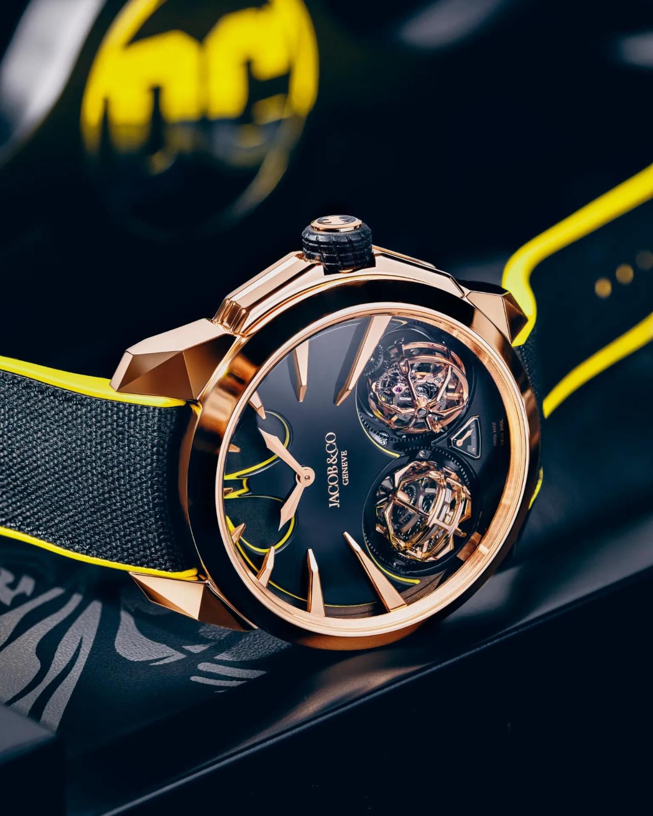 Buy First Copy Jacob & Co. Casino Batman Rose Gold Black Men’s Watch - Master Quality 7A Mirror at Lowest Price Online India