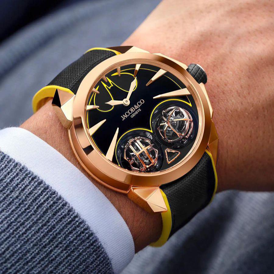 Buy First Copy Jacob & Co. Casino Batman Rose Gold Black Men’s Watch - Master Quality 7A Mirror at Lowest Price Online India