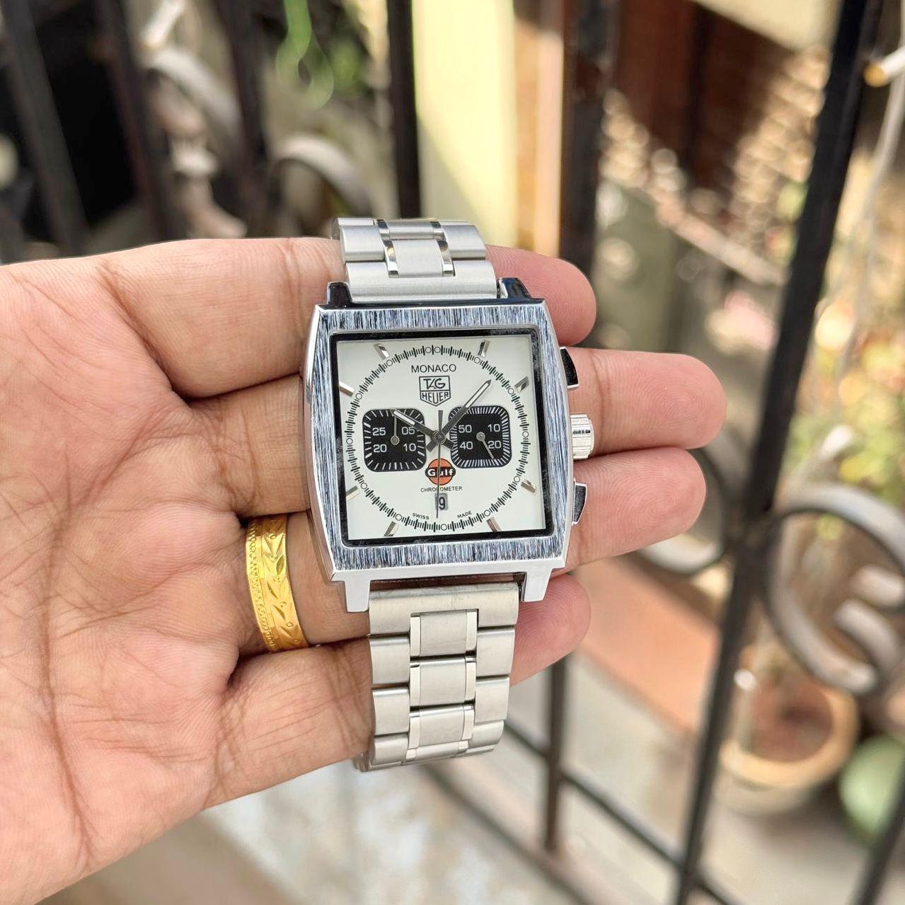 Buy First Copy TAG Heuer Monaco Chronograph Watch Men’s - Master Quality 7A Mirror at Lowest Price Online India