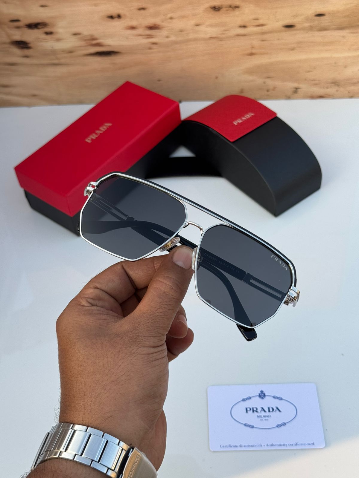 Buy First Copy Prada Aviator Square Sunglasses for Men - Master Quality 7A Mirror at Lowest Price Online India