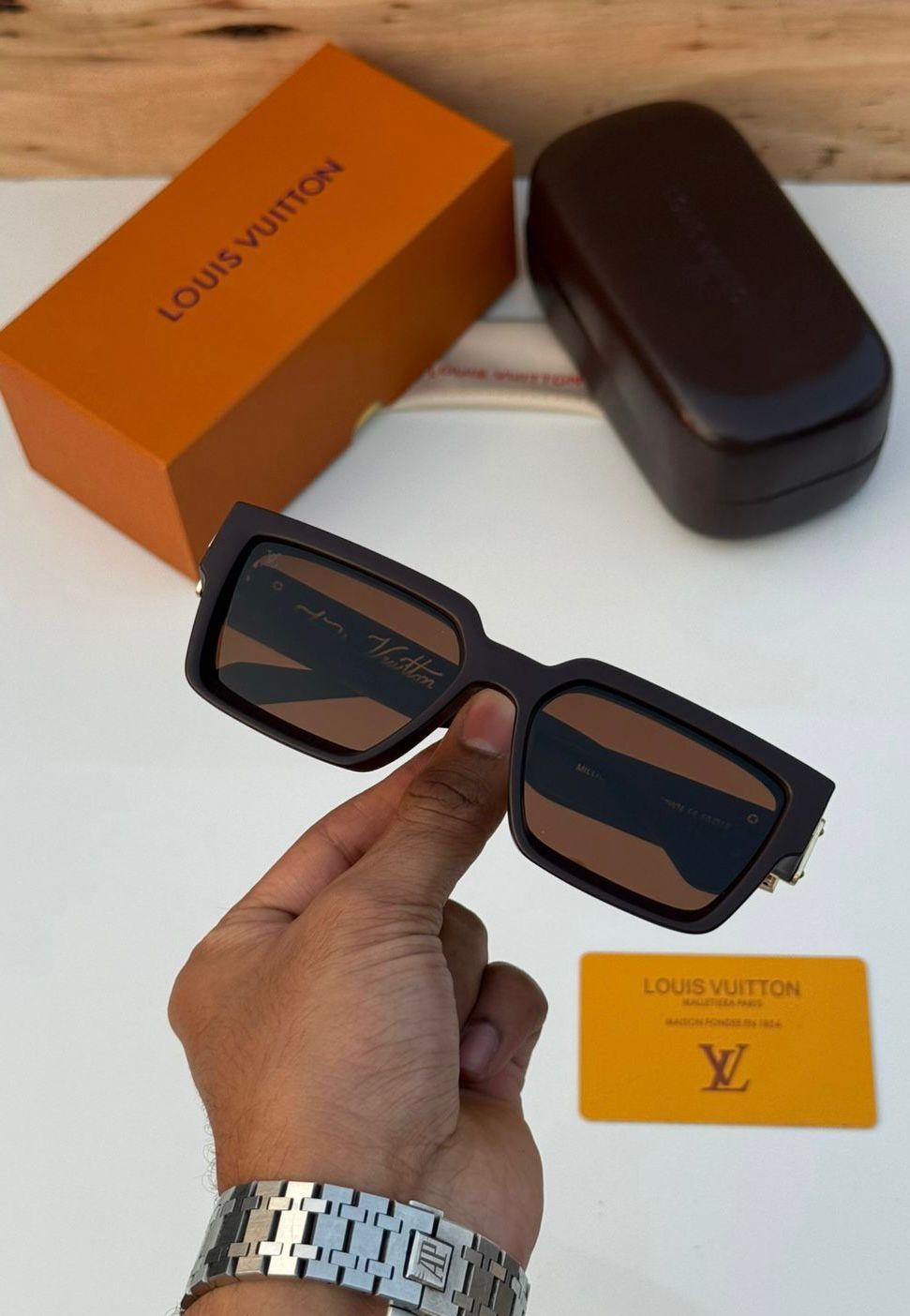Buy First Copy Louis Vuitton 1.1 Millionaires Square Sunglasses for Men - Master Quality 7A Mirror at Lowest Price Online India