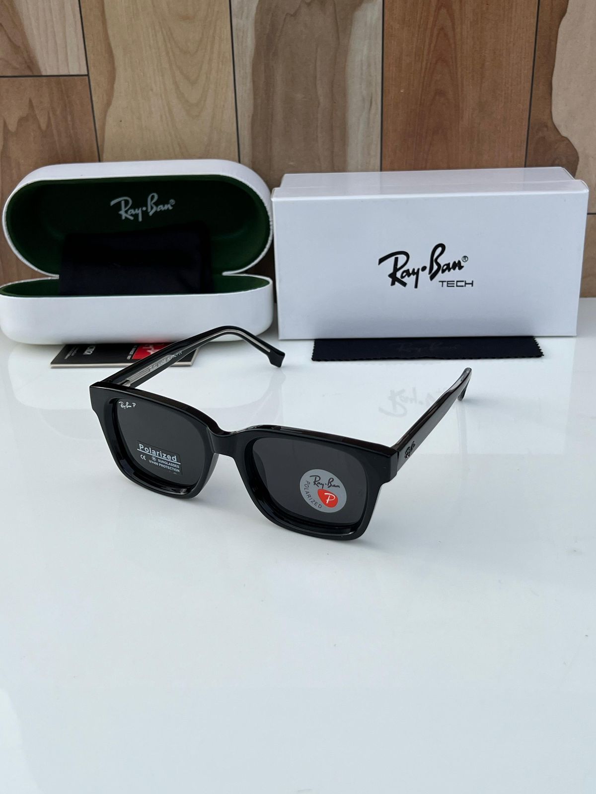 Buy First Copy Ray-Ban Wayfarer Tech Polarized Sunglasses for Men - Master Quality 7A Mirror at Lowest Price Online India