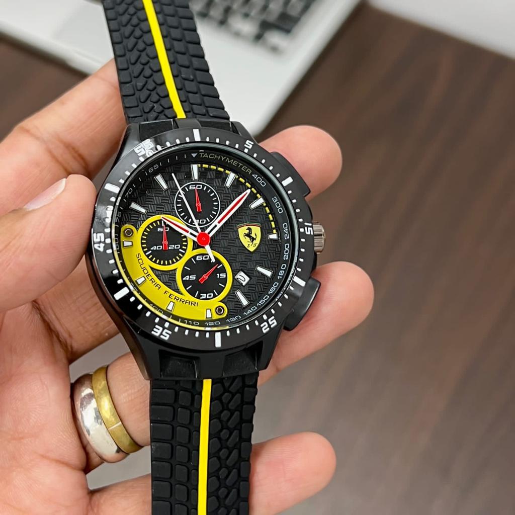 Buy First Copy Scuderia Ferrari Racing Chronograph Tachymeter Edition Men’s Watch 44mm - Master Quality 7A Mirror at Lowest Price Online India