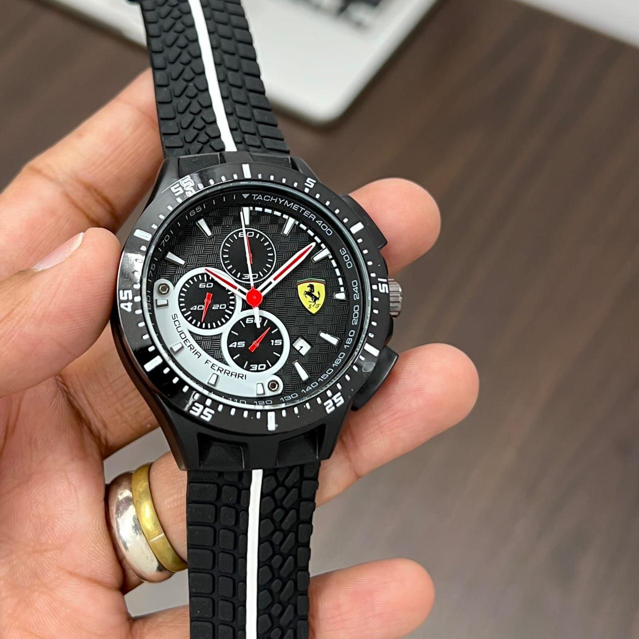 Buy First Copy Scuderia Ferrari Racing Chronograph Tachymeter Edition Men’s Watch 44mm - Master Quality 7A Mirror at Lowest Price Online India