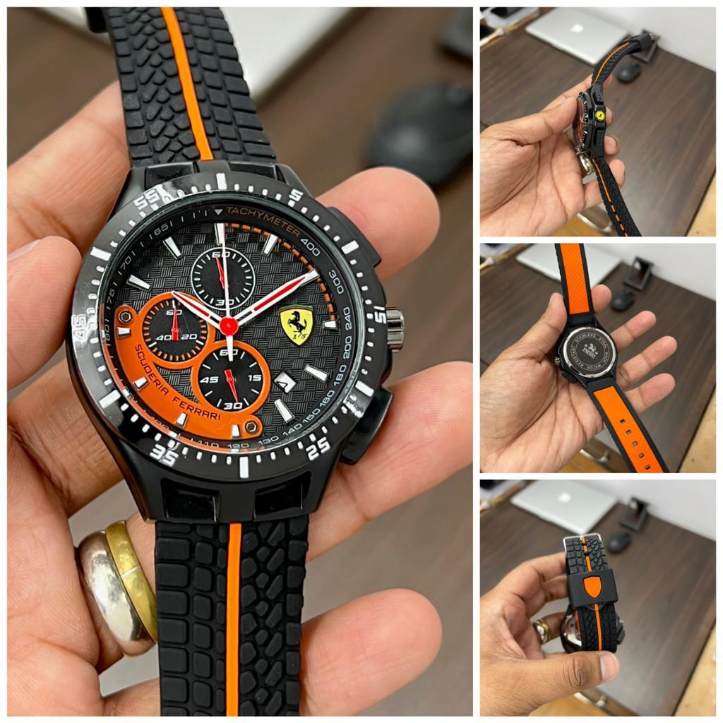 Buy First Copy Scuderia Ferrari Racing Chronograph Tachymeter Edition Men’s Watch 44mm - Master Quality 7A Mirror at Lowest Price Online India