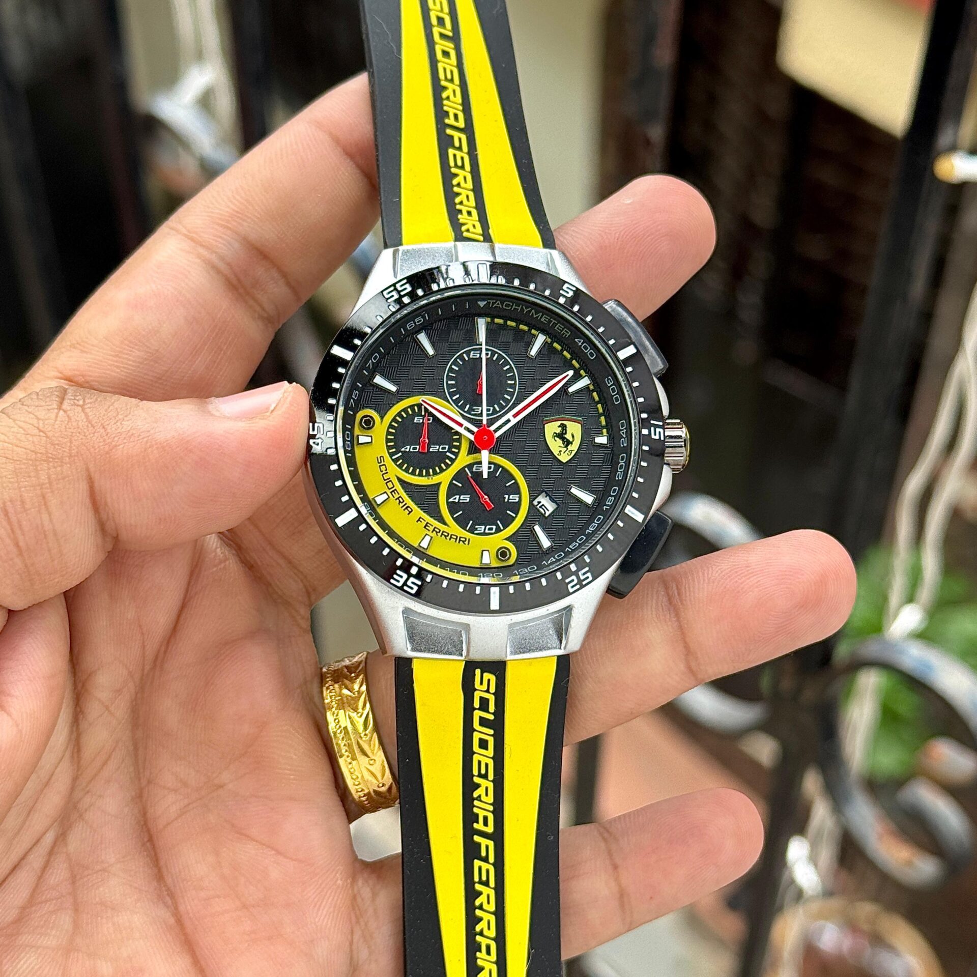 Buy First Copy Scuderia Ferrari Racing Chronograph Tachymeter Edition Men’s Watch 44mm - Master Quality 7A Mirror at Lowest Price Online India