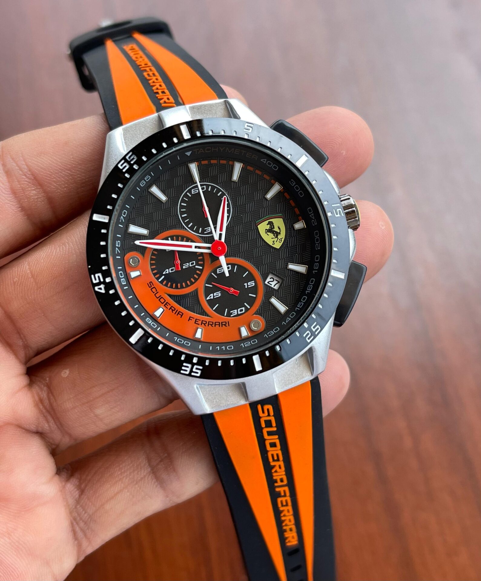 Buy First Copy Scuderia Ferrari Racing Chronograph Tachymeter Edition Men’s Watch 44mm - Master Quality 7A Mirror at Lowest Price Online India