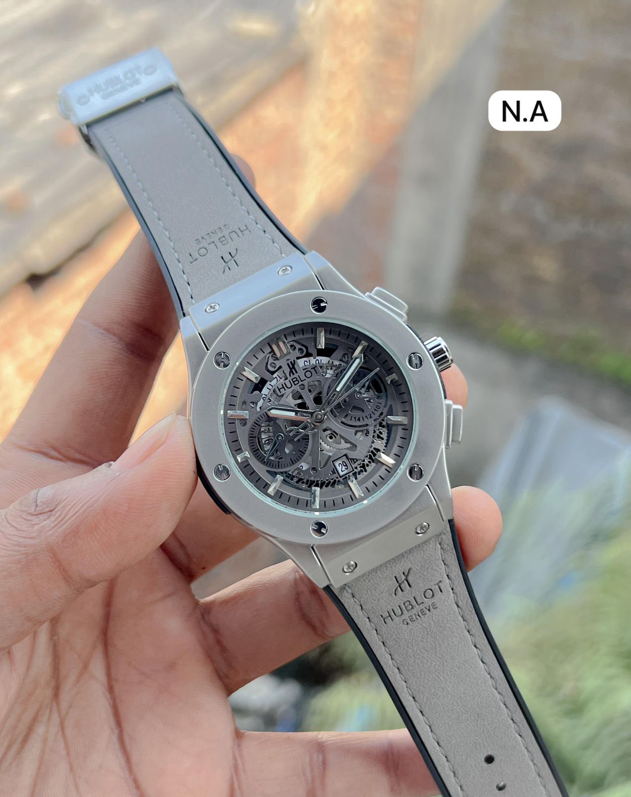 Buy First Copy Hublot Black Skeleton Dial Men’s Watch – Premium Rubber Strap - Master Quality 7A Mirror at Lowest Price Online India