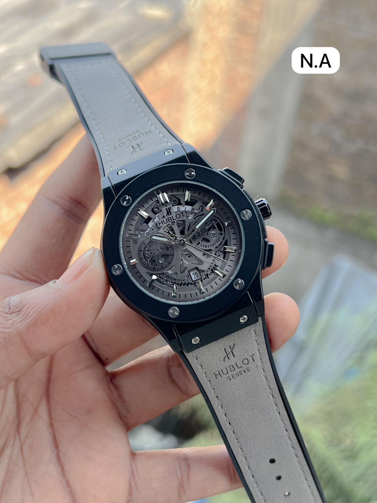 Buy First Copy Hublot Black Skeleton Dial Men’s Watch – Premium Rubber Strap - Master Quality 7A Mirror at Lowest Price Online India