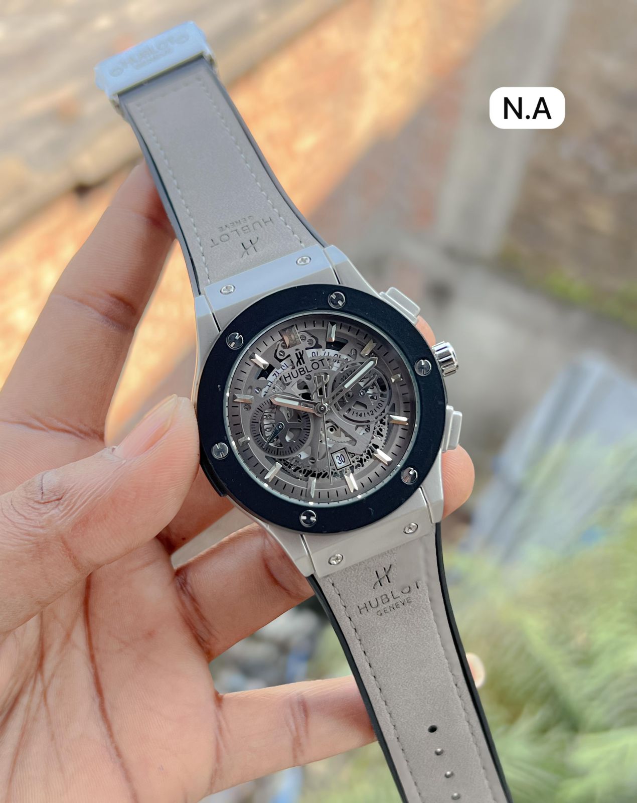 Buy First Copy Hublot Black Skeleton Dial Men’s Watch – Premium Rubber Strap - Master Quality 7A Mirror at Lowest Price Online India