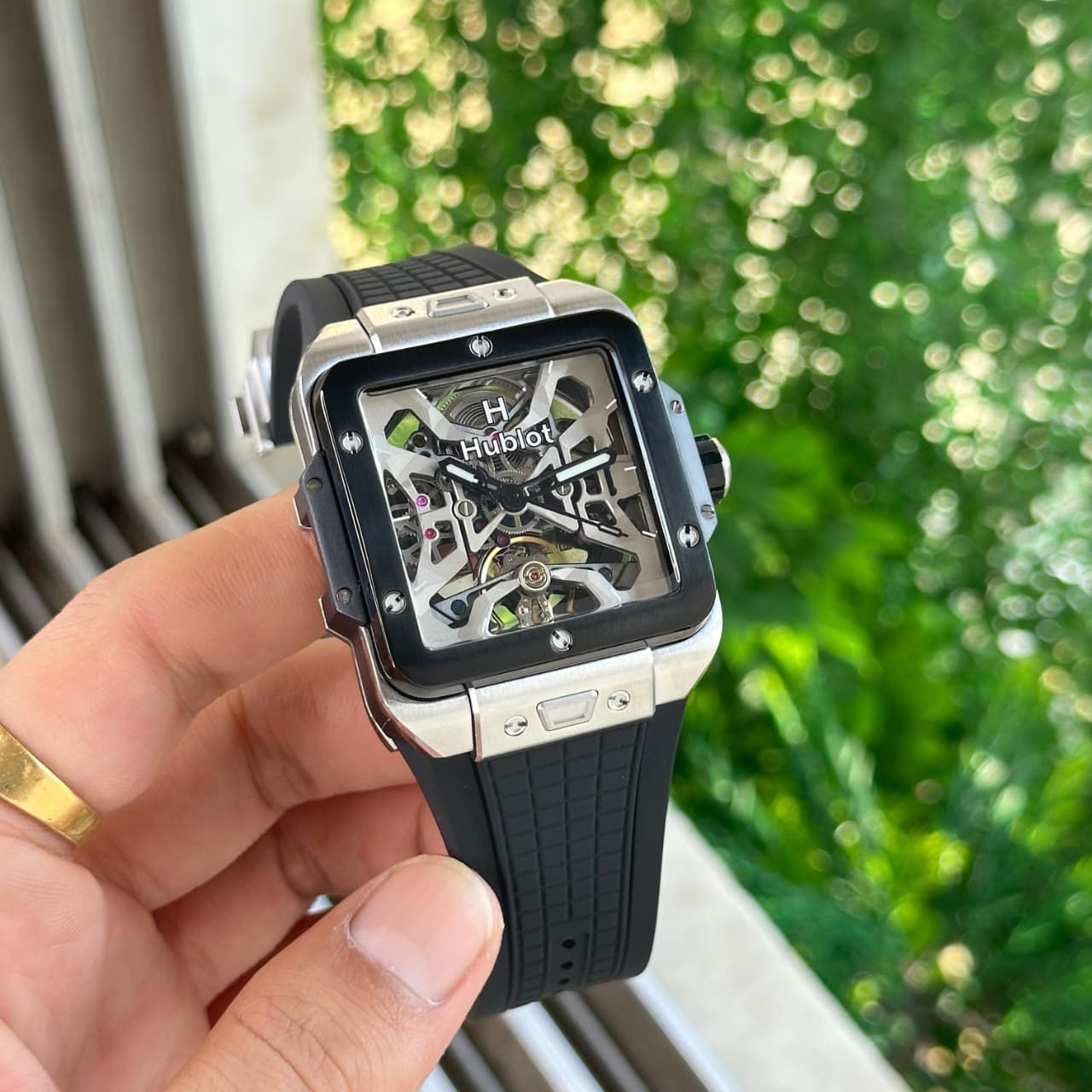 Buy First Copy Hublot Square Bang Unico Titanium Men’s Automatic Watch – Skeleton Dial, 42mm - Master Quality 7A Mirror at Lowest Price Online India