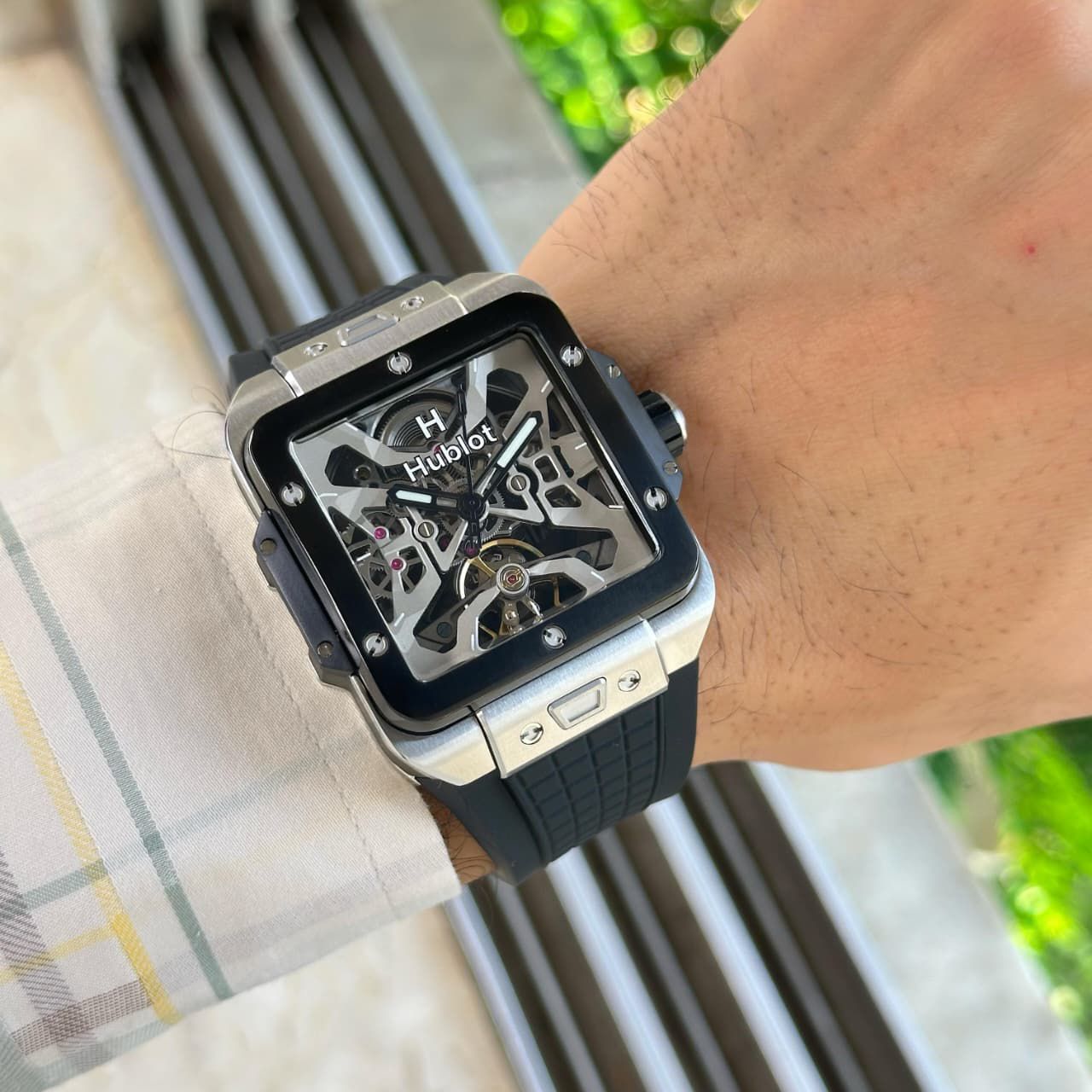 Buy First Copy Hublot Square Bang Unico Titanium Men’s Automatic Watch – Skeleton Dial, 42mm - Master Quality 7A Mirror at Lowest Price Online India