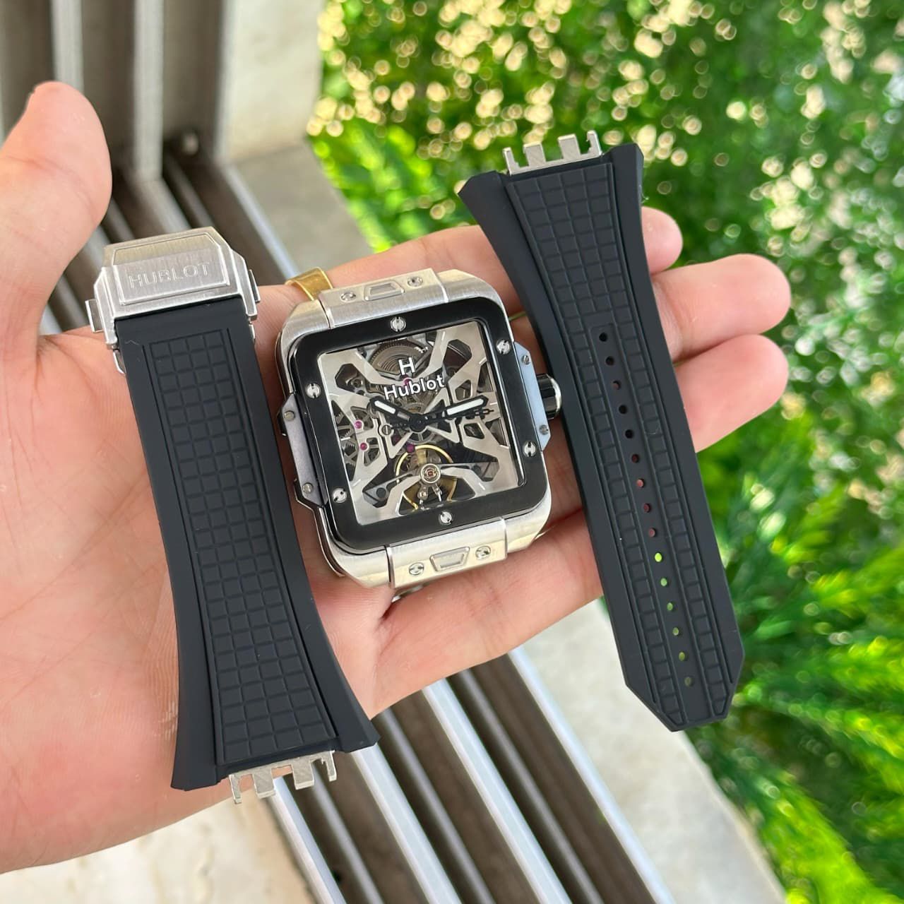 Buy First Copy Hublot Square Bang Unico Titanium Men’s Automatic Watch – Skeleton Dial, 42mm - Master Quality 7A Mirror at Lowest Price Online India