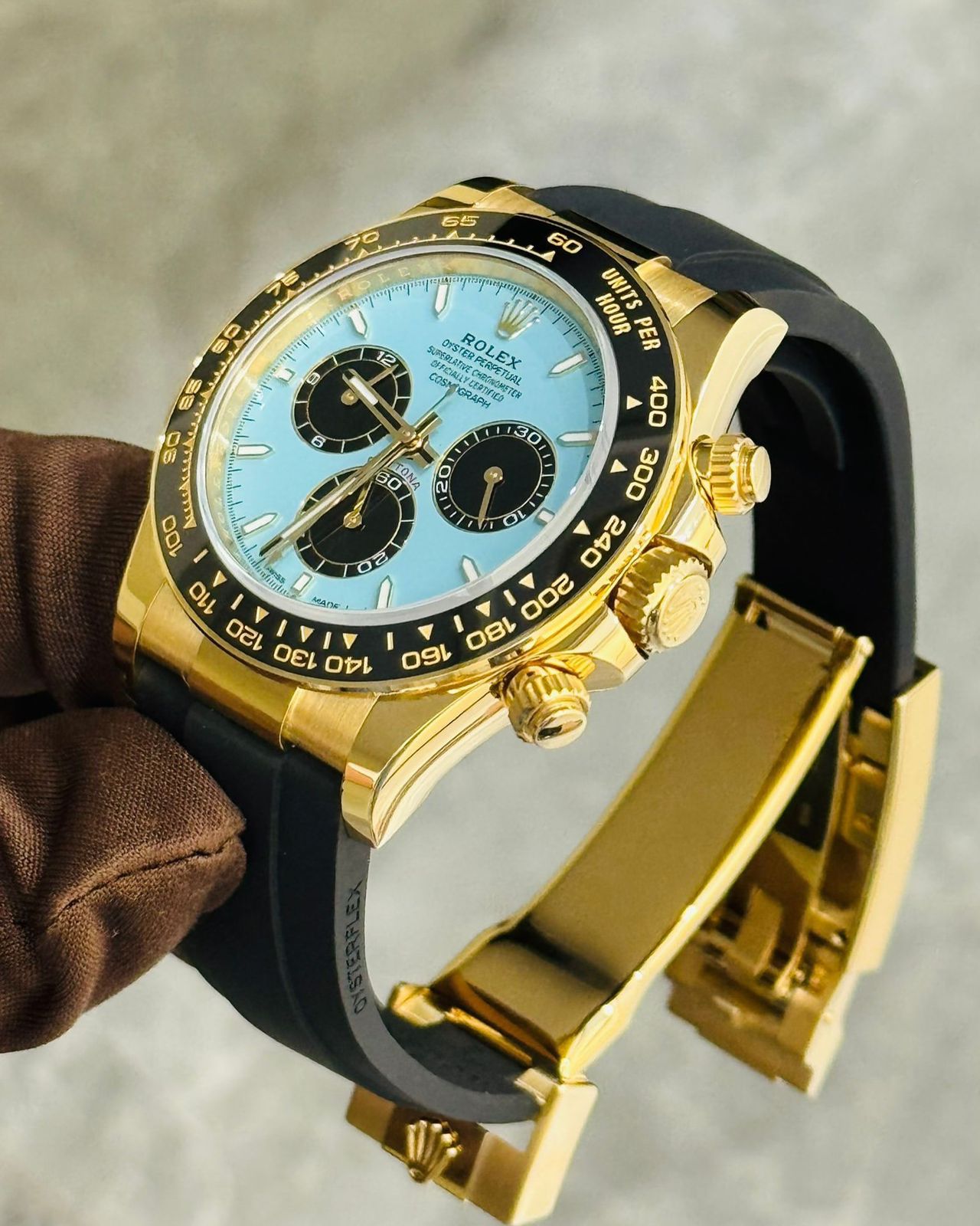 Buy First Copy Rolex Daytona Gold Blue Dial Chronograph Men’s Automatic Watch - Master Quality 7A Mirror at Lowest Price Online India