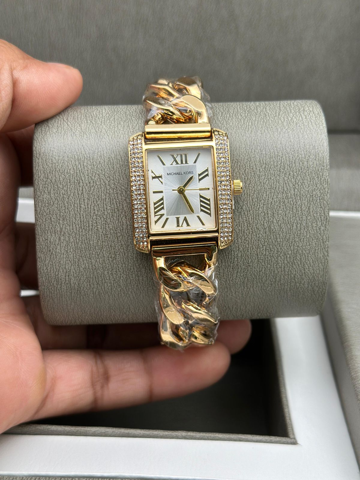 Buy First Copy Michael Kors Women’s Rectangular Analog Watch with Crystal Accents - Master Quality 7A Mirror at Lowest Price Online India