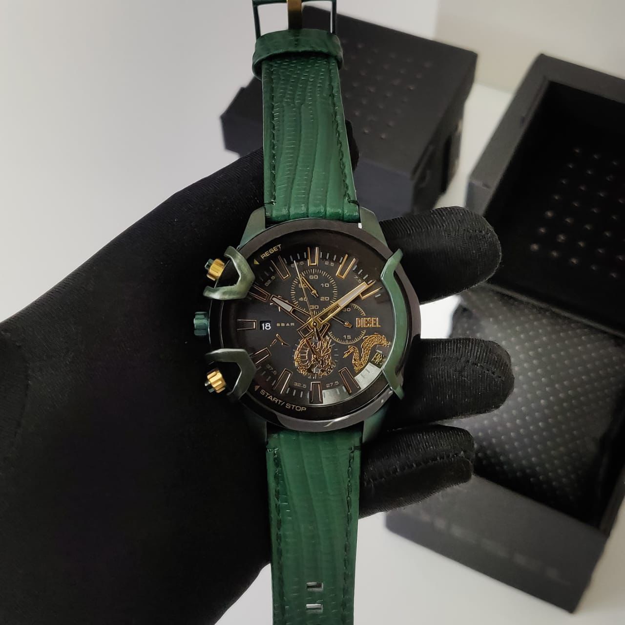 Buy First Copy Diesel Griffed DZ4651 Chronograph Men’s Watch 48mm Leather Strap - Master Quality 7A Mirror at Lowest Price Online India