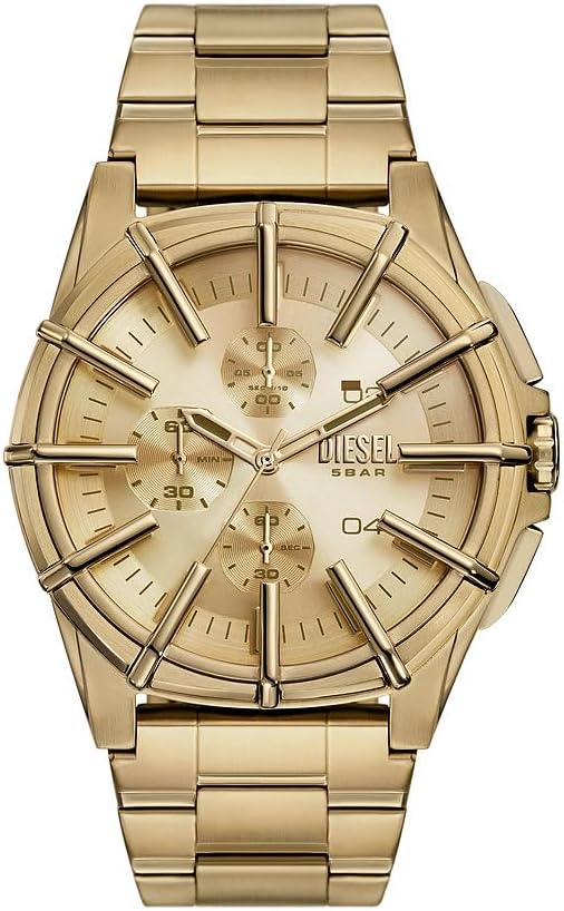 Buy First Copy Diesel DZ4695 Framed Chronograph Gold-Tone Men’s Watch 2025 Edition - Master Quality 7A Mirror at Lowest Price Online India